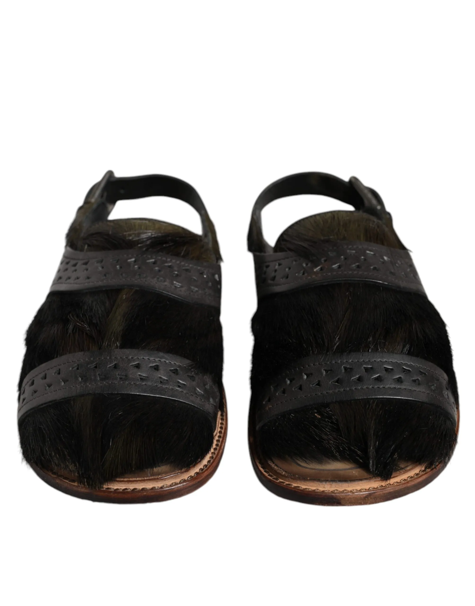 Gazelle Hair Leather Flats Sandals Men's Shoes (Pre-Owned) - Dolce & Gabbana - Modalova