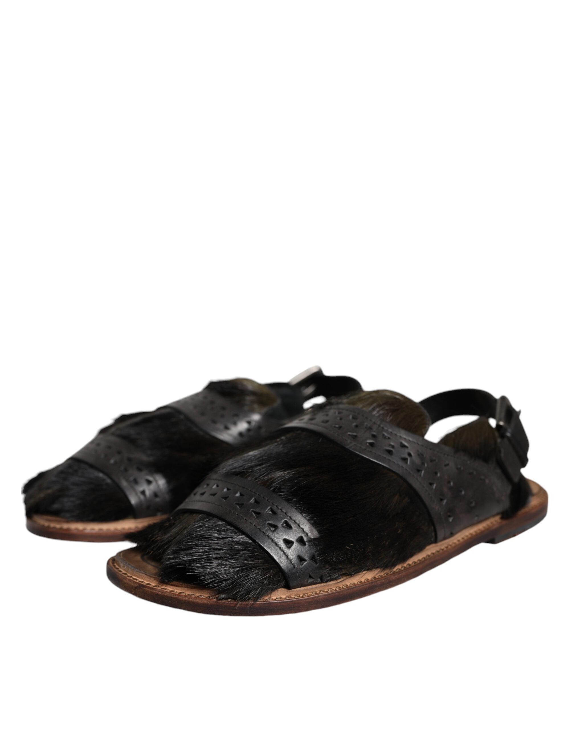 Gazelle Hair Leather Flats Sandals Men's Shoes (Pre-Owned) - Dolce & Gabbana - Modalova