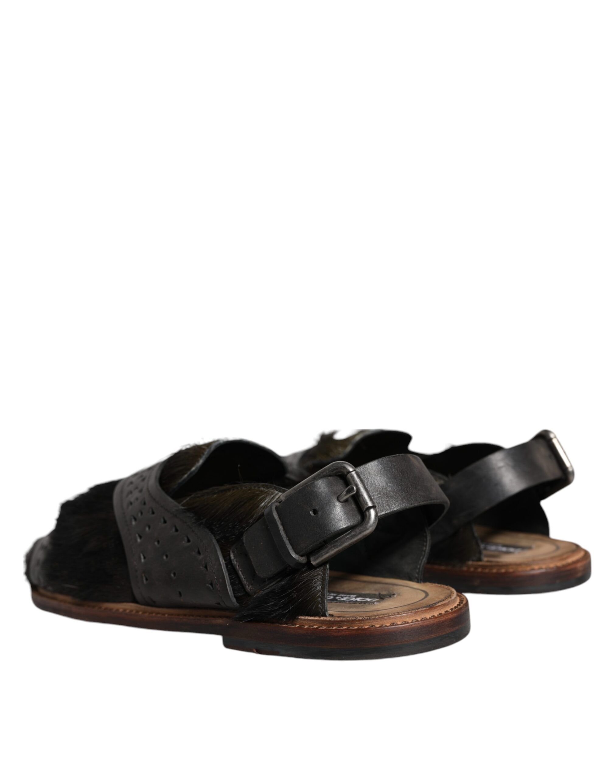 Gazelle Hair Leather Flats Sandals Men's Shoes (Pre-Owned) - Dolce & Gabbana - Modalova