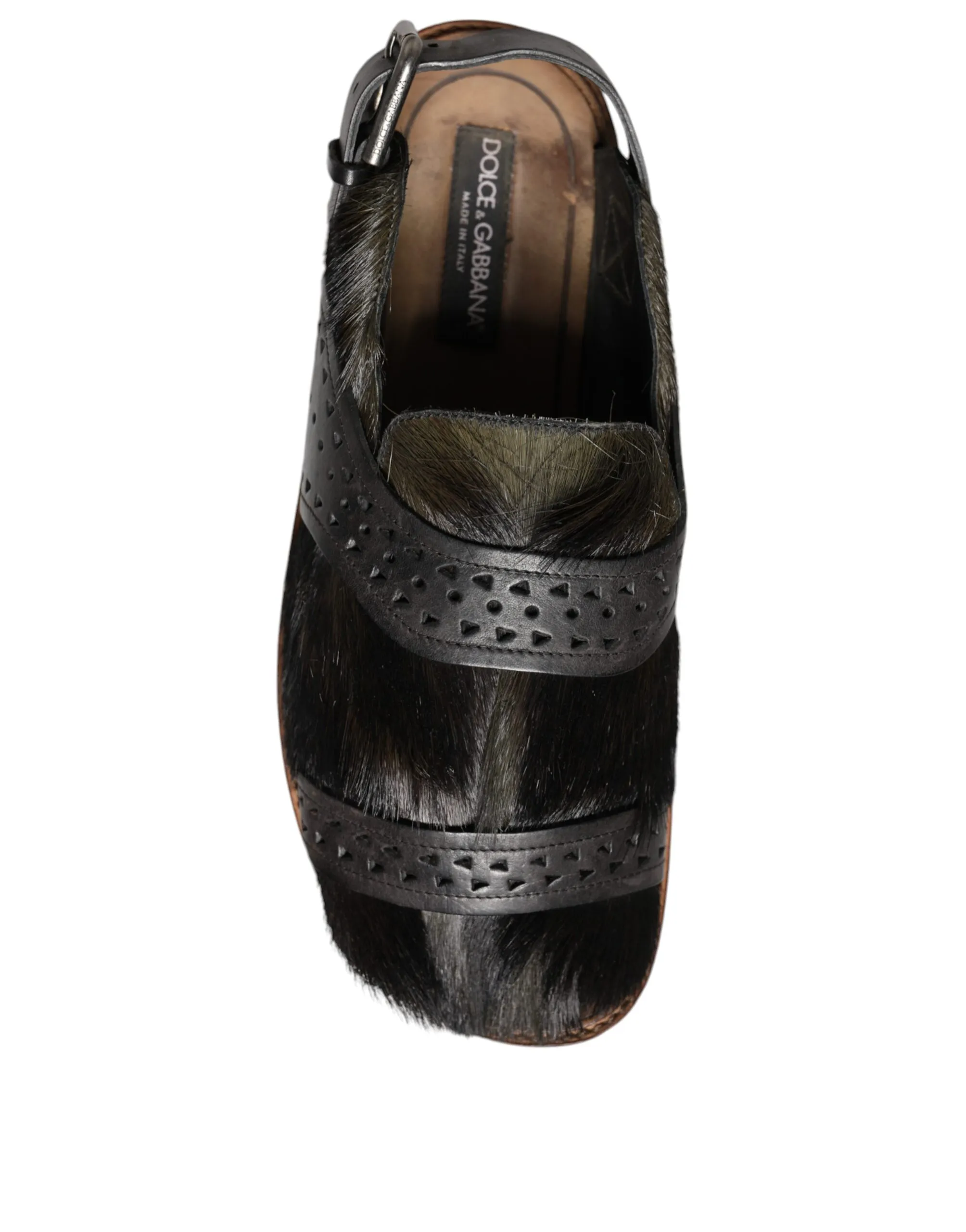 Gazelle Hair Leather Flats Sandals Men's Shoes (Pre-Owned) - Dolce & Gabbana - Modalova