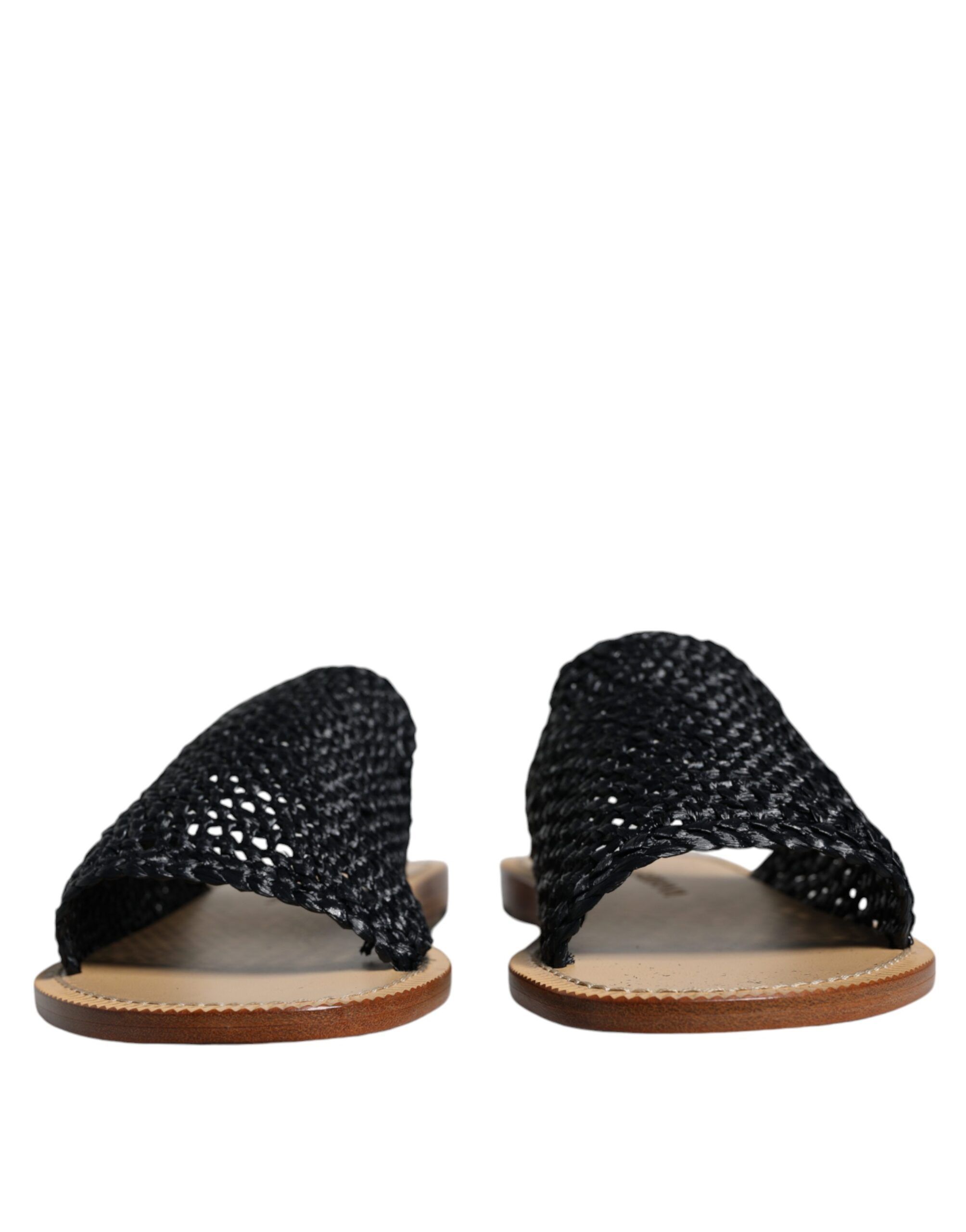 Monochrome Braided Raffia Slides Men's Shoes (Pre-Owned) - Dolce & Gabbana - Modalova