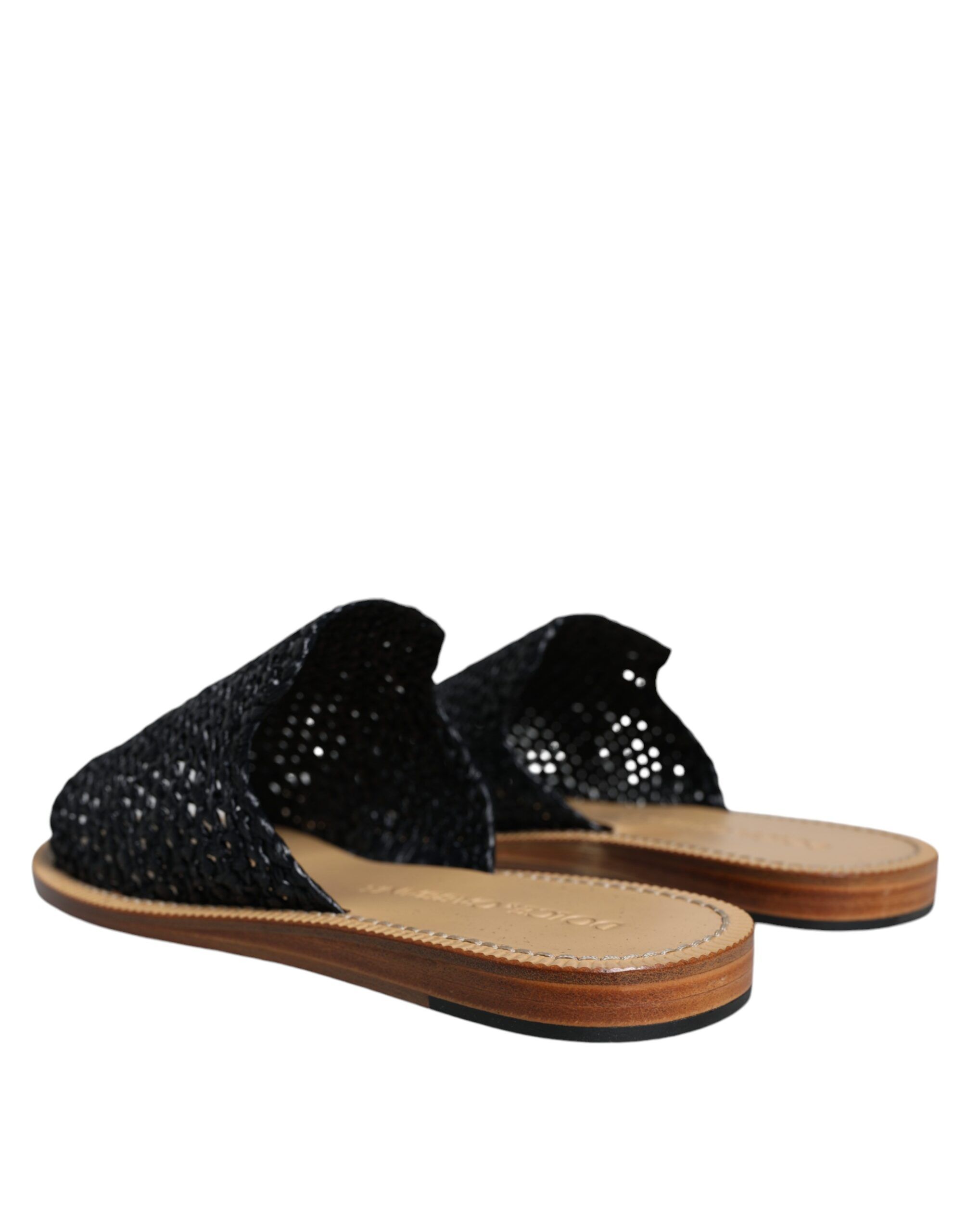Monochrome Braided Raffia Slides Men's Shoes (Pre-Owned) - Dolce & Gabbana - Modalova