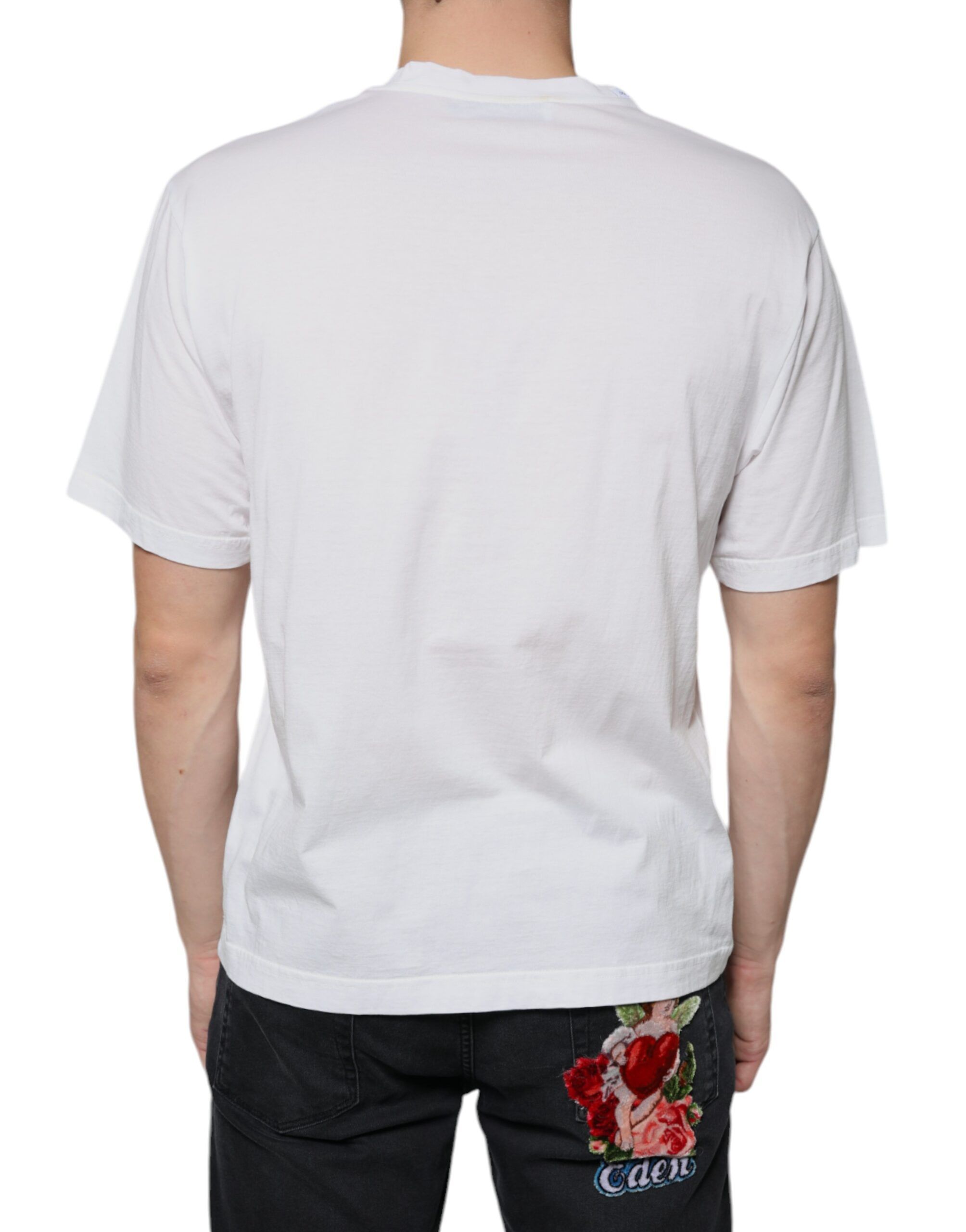 Cotton DG Logo Print Casual Men's T-shirt - Dolce & Gabbana - Modalova