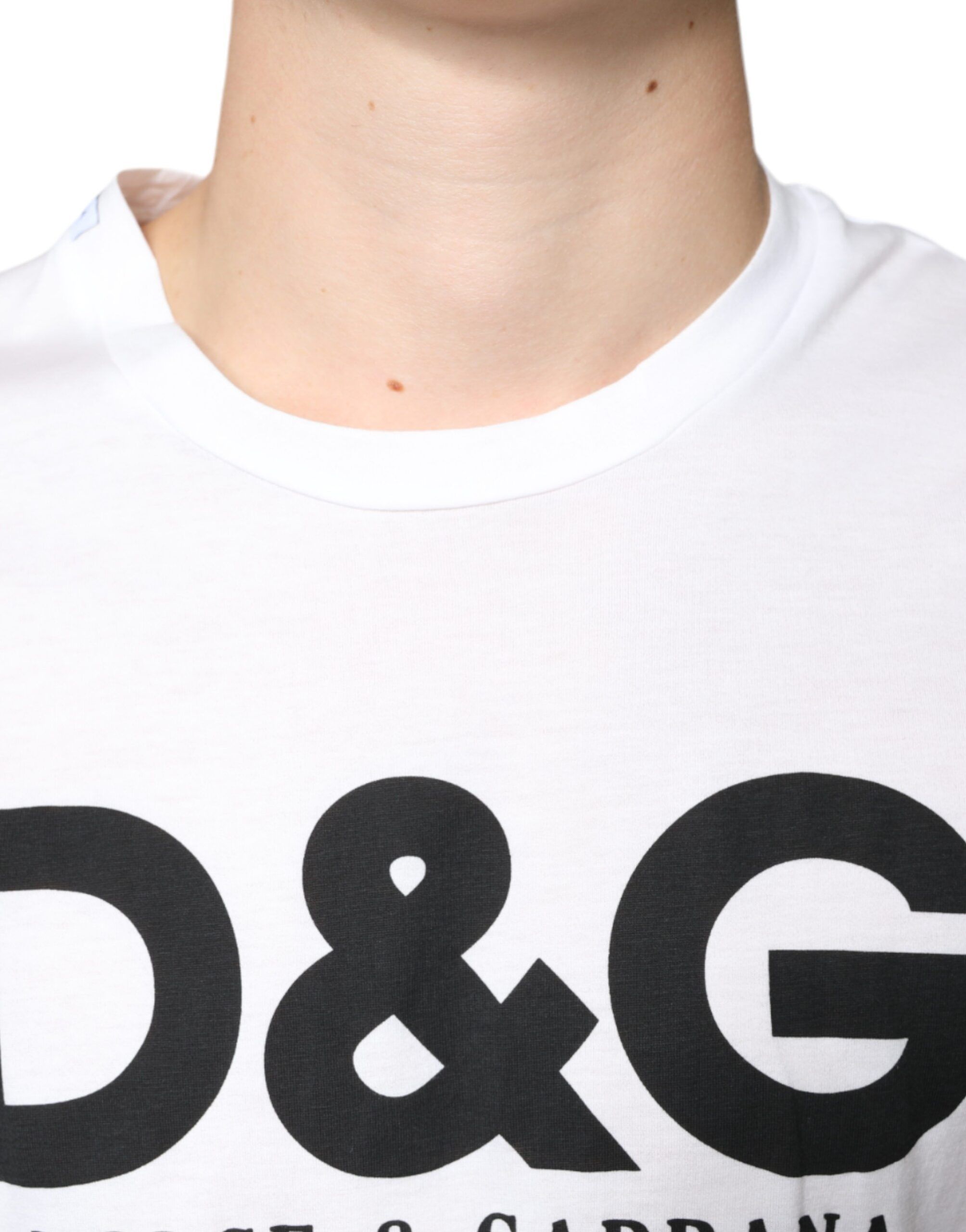 Cotton DG Logo Print Casual Men's T-shirt - Dolce & Gabbana - Modalova