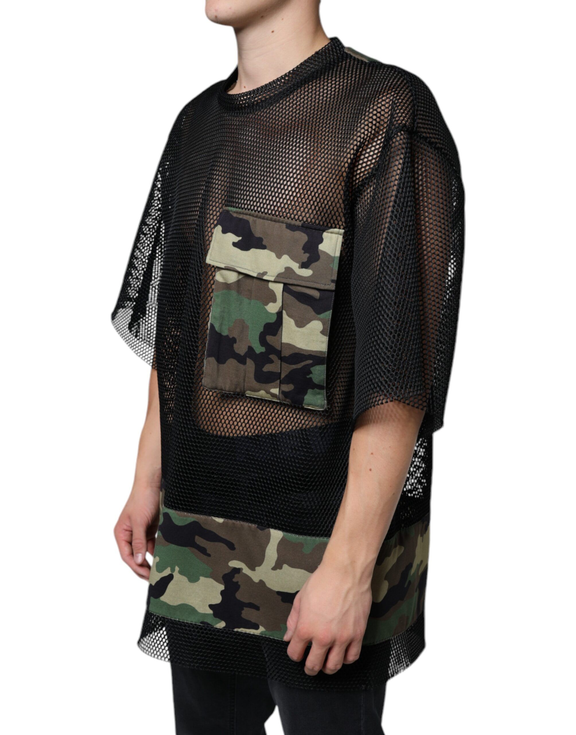 Mesh Camouflage Short Sleeves Men's T-shirt - Dolce & Gabbana - Modalova