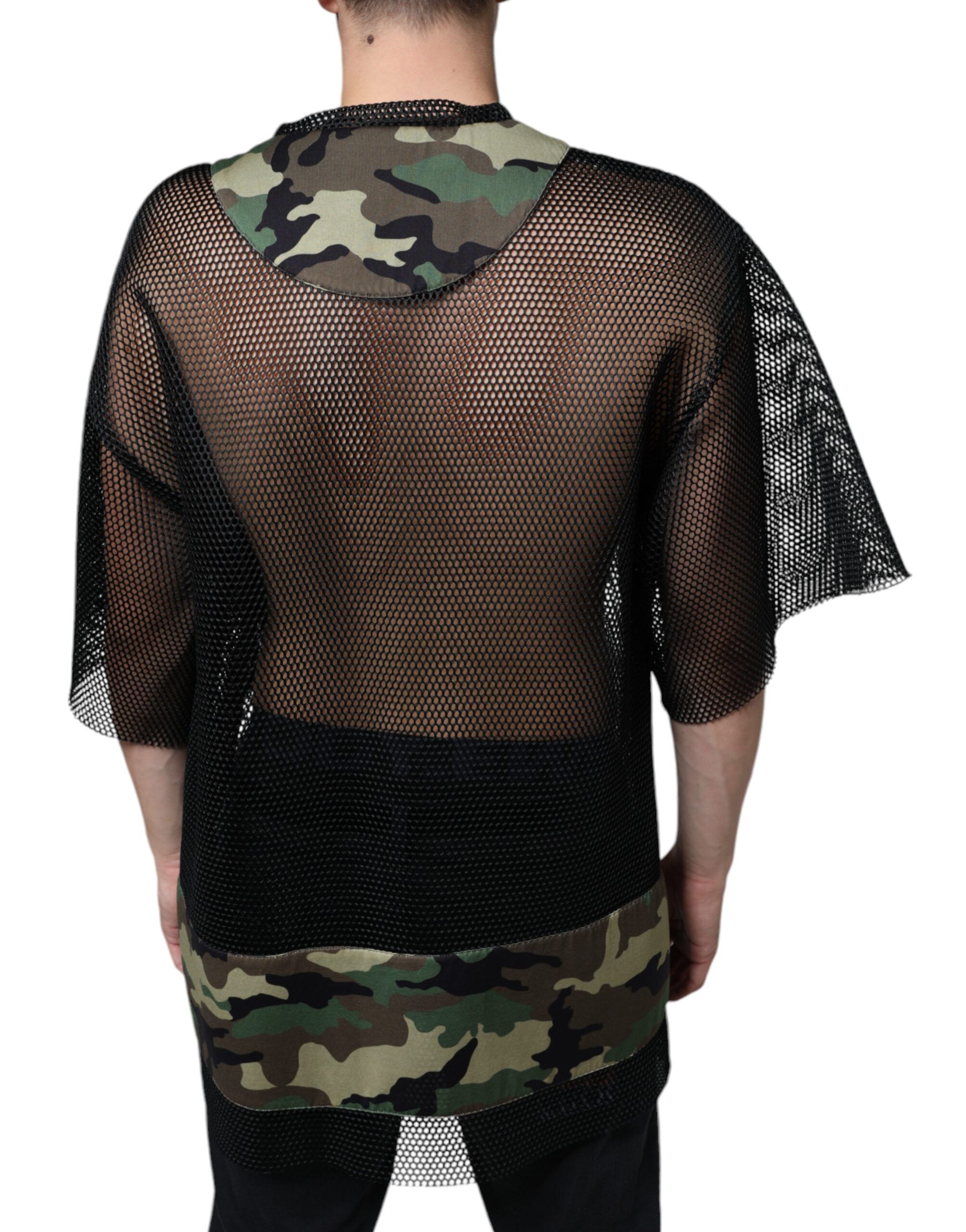 Mesh Camouflage Short Sleeves Men's T-shirt - Dolce & Gabbana - Modalova