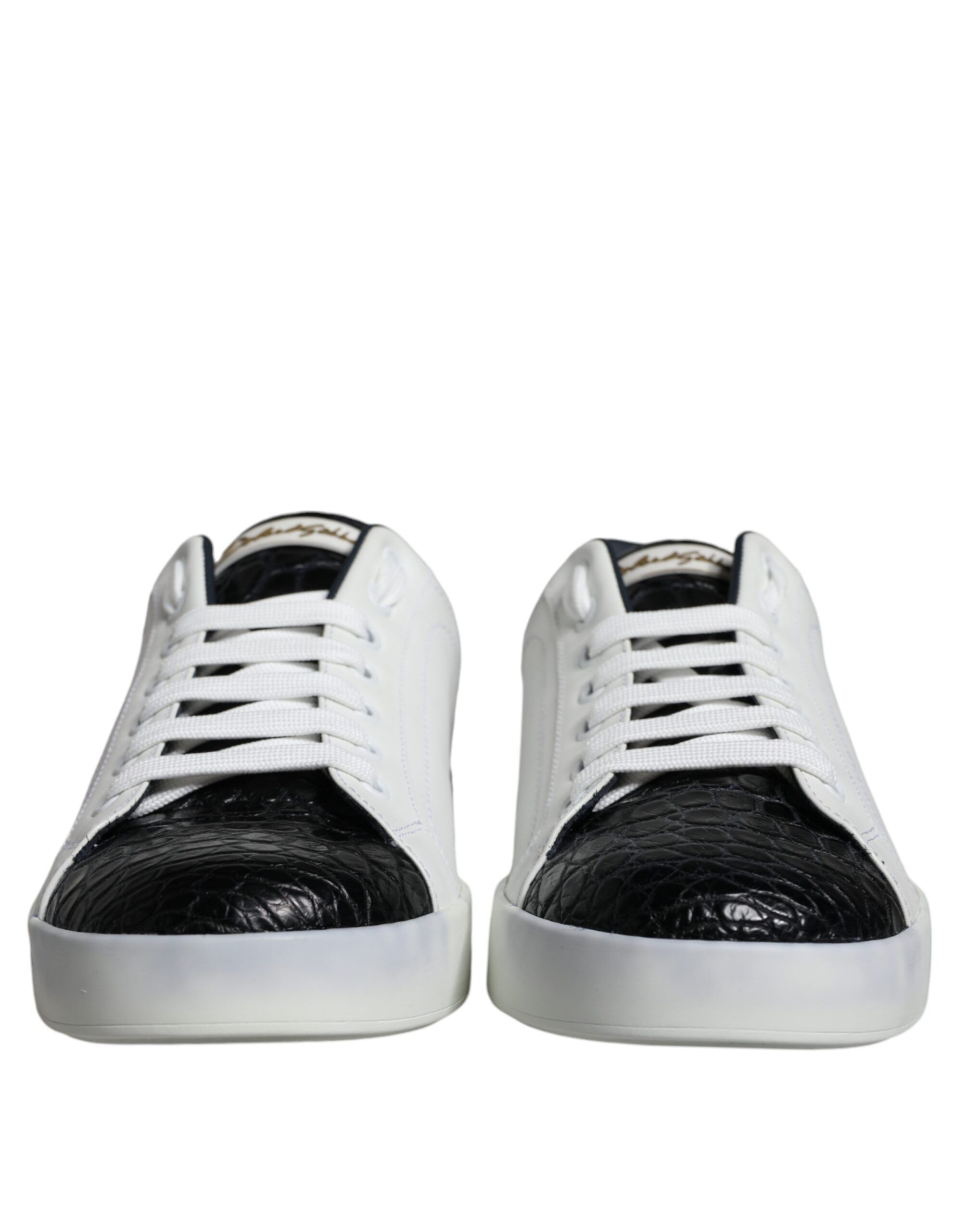 Black Leather Logo Portofino Sneaker Men's Shoes (Pre-Owned) - Dolce & Gabbana - Modalova