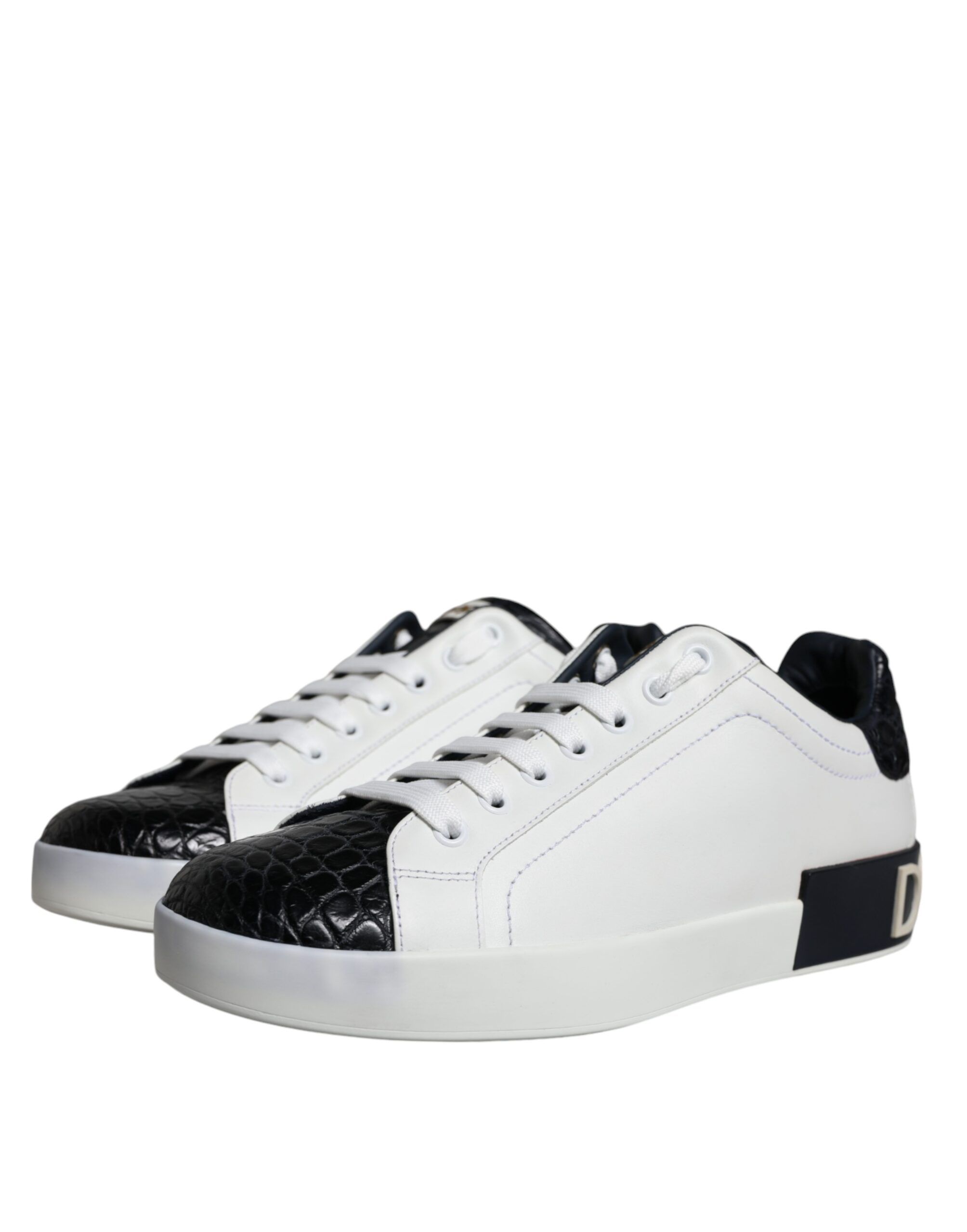 Black Leather Logo Portofino Sneaker Men's Shoes (Pre-Owned) - Dolce & Gabbana - Modalova