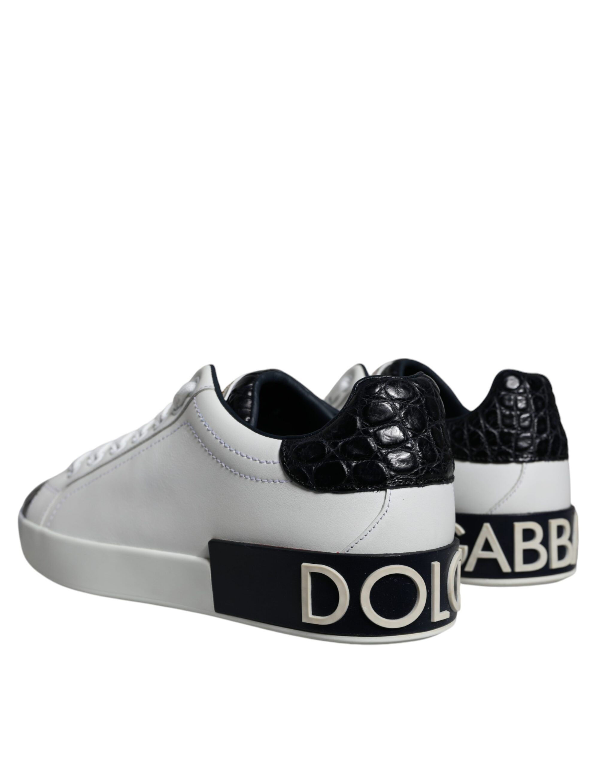 Black Leather Logo Portofino Sneaker Men's Shoes (Pre-Owned) - Dolce & Gabbana - Modalova