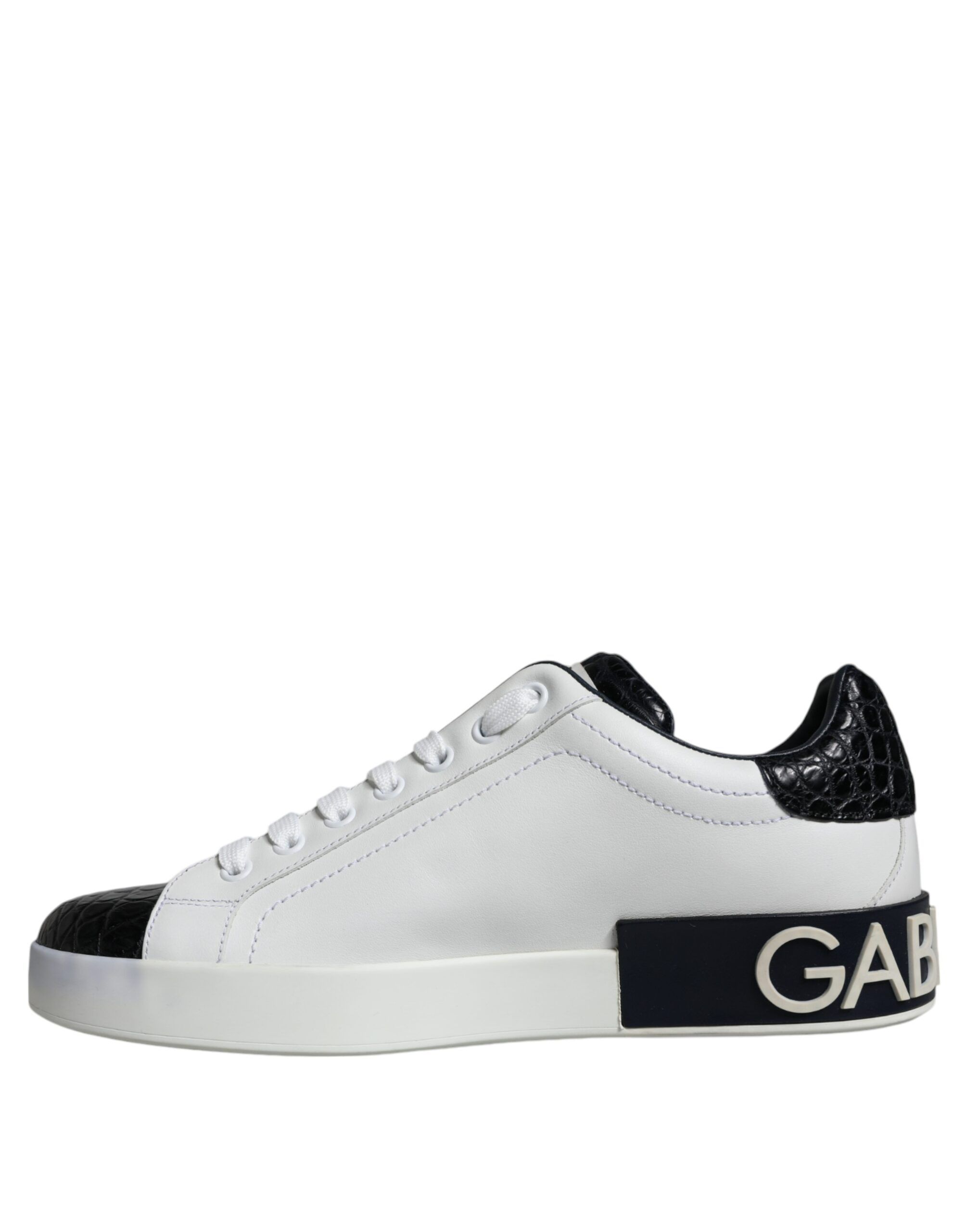 Black Leather Logo Portofino Sneaker Men's Shoes (Pre-Owned) - Dolce & Gabbana - Modalova