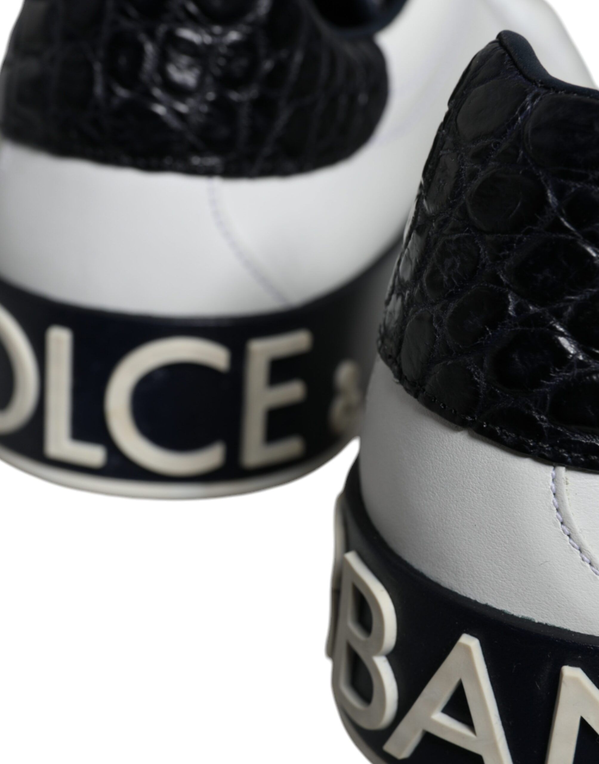 Black Leather Logo Portofino Sneaker Men's Shoes (Pre-Owned) - Dolce & Gabbana - Modalova