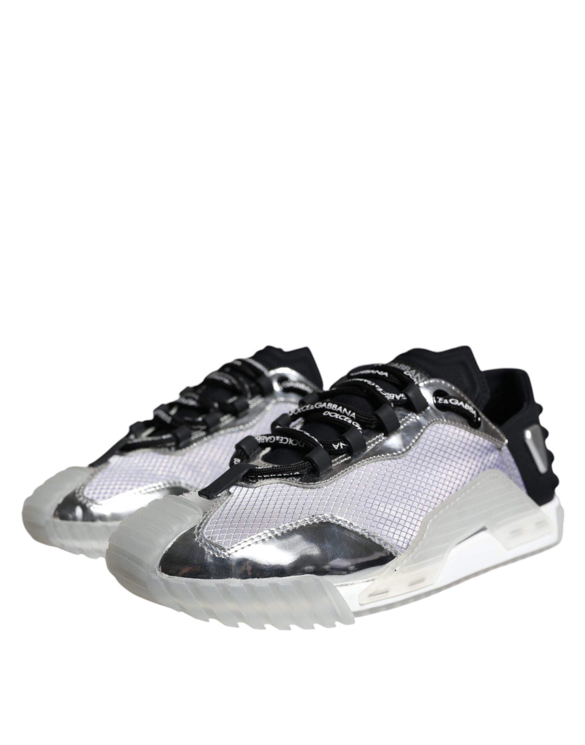 Silver Black Nylon NS1 Low Top Sneakers Men's Shoes (Pre-Owned) - Dolce & Gabbana - Modalova