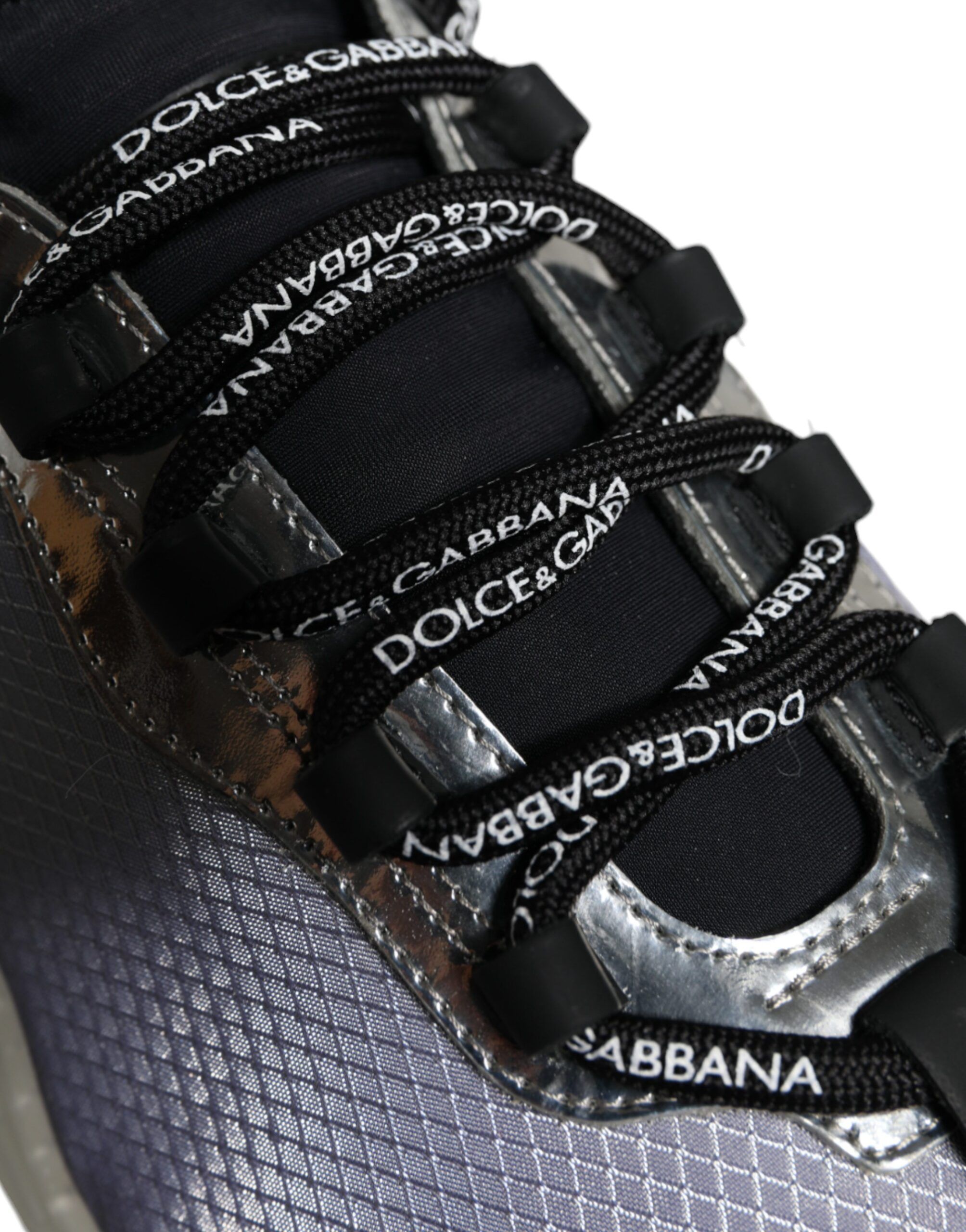 Silver Black Nylon NS1 Low Top Sneakers Men's Shoes (Pre-Owned) - Dolce & Gabbana - Modalova