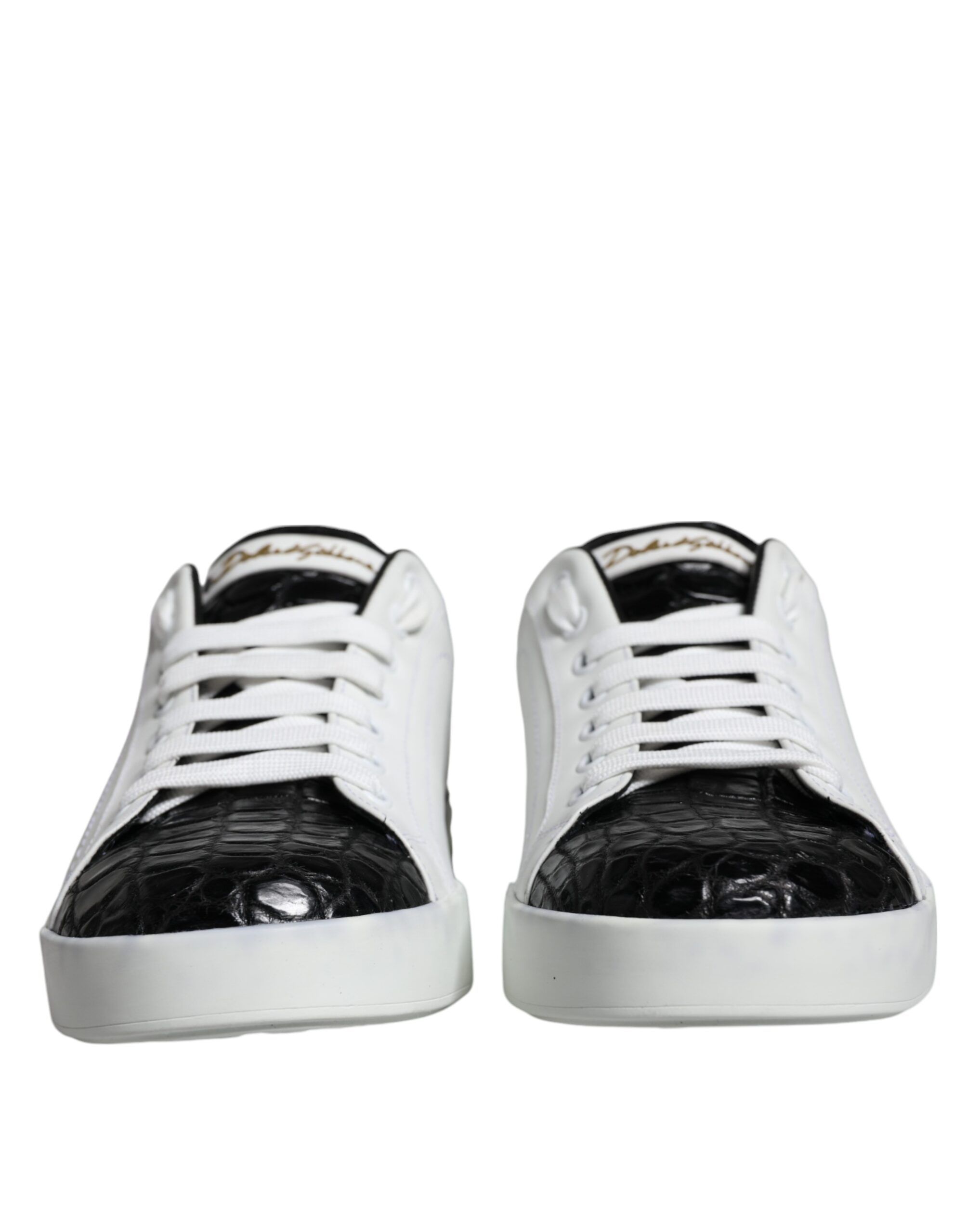 Black Leather Logo Portofino Sneaker Men's Shoes (Pre-Owned) - Dolce & Gabbana - Modalova