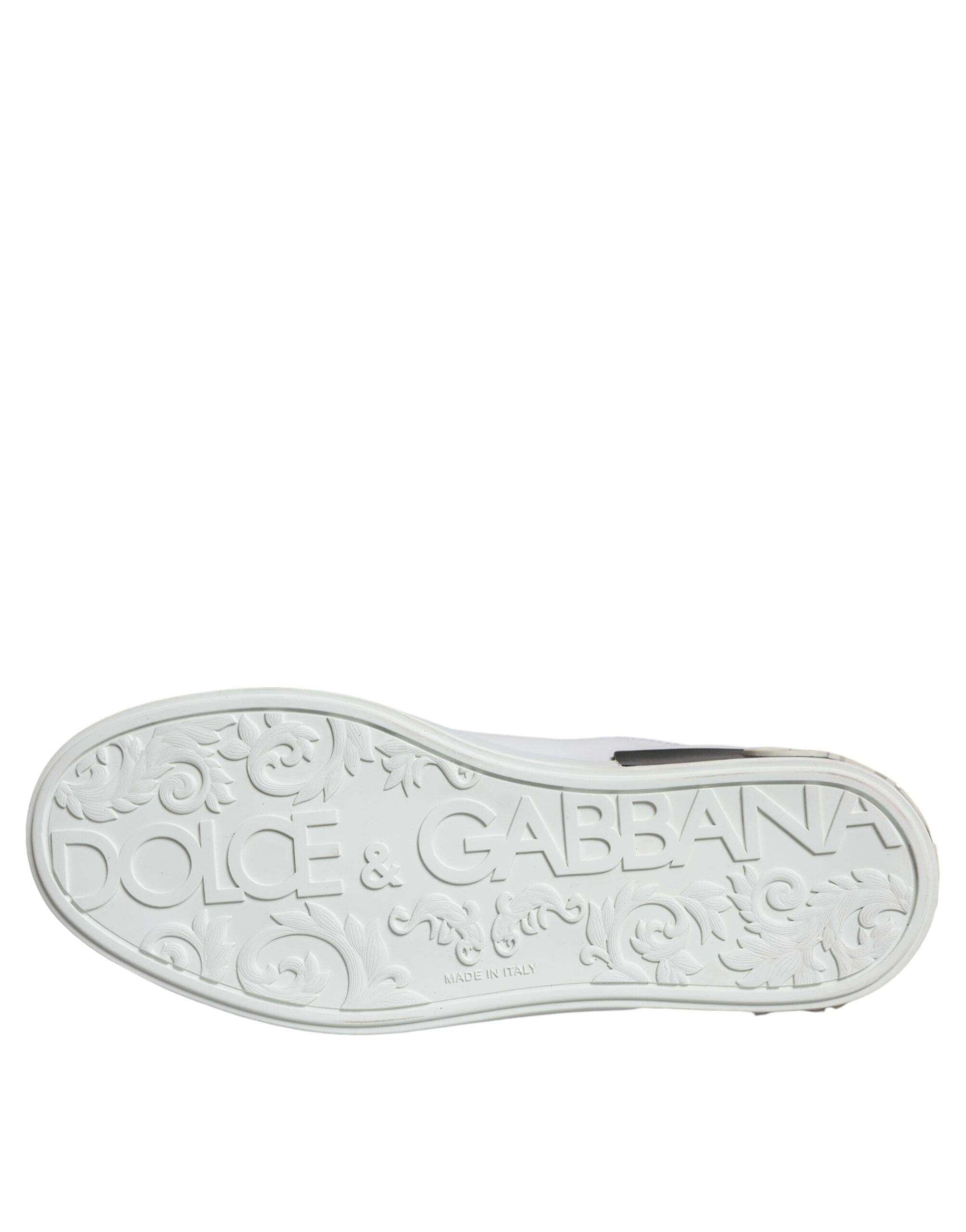 Black Leather Logo Portofino Sneaker Men's Shoes (Pre-Owned) - Dolce & Gabbana - Modalova
