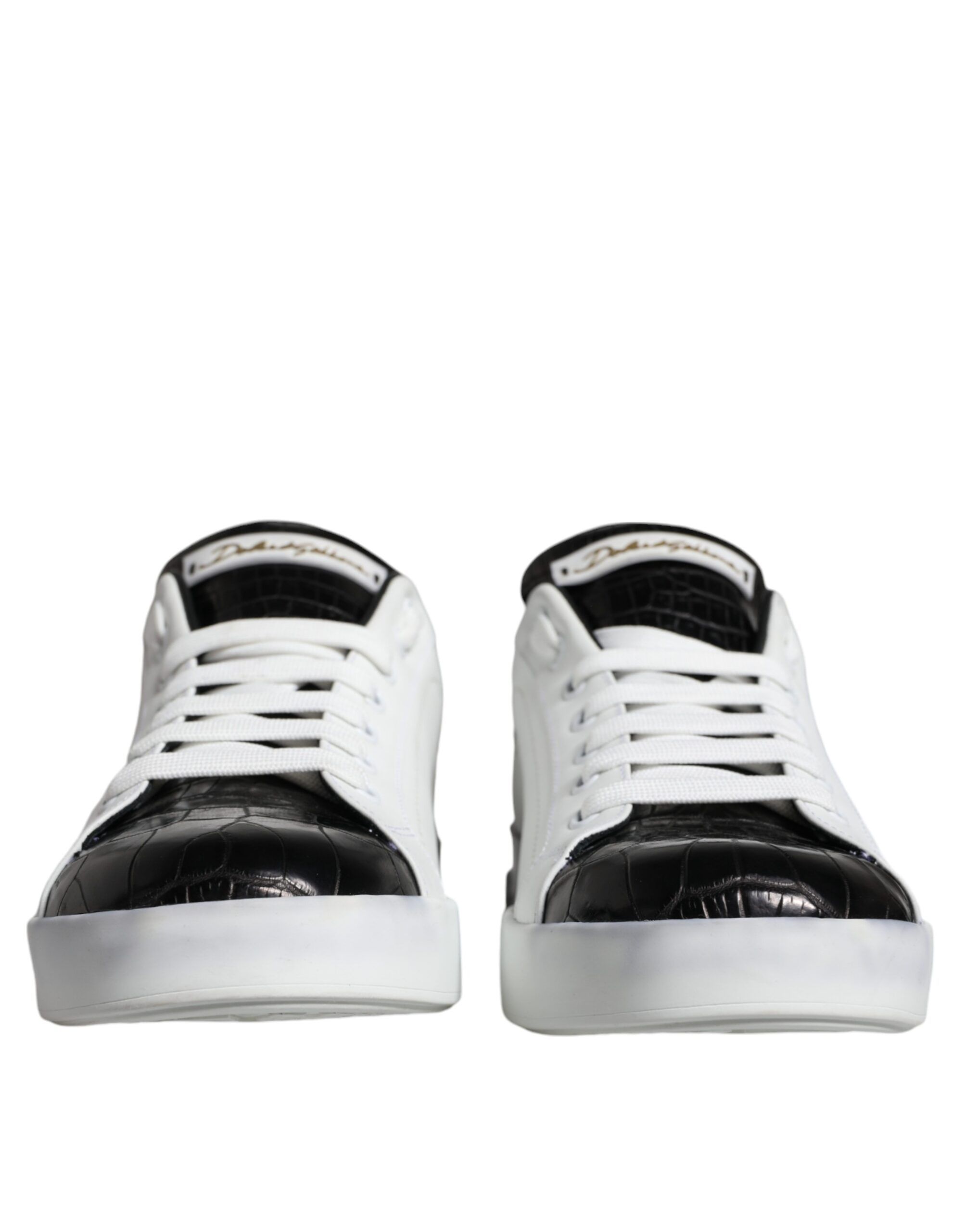 Black Leather Logo Portofino Sneaker Men's Shoes (Pre-Owned) - Dolce & Gabbana - Modalova