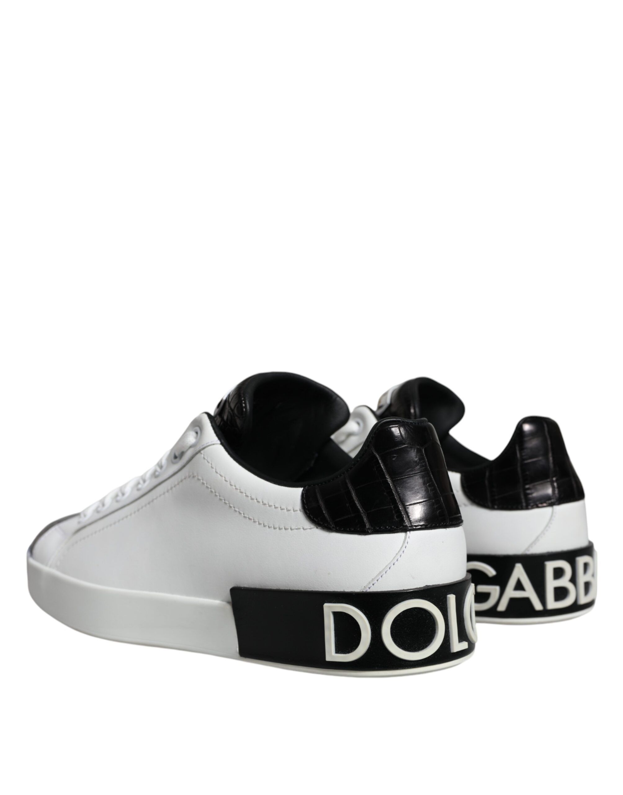 Black Leather Logo Portofino Sneaker Men's Shoes (Pre-Owned) - Dolce & Gabbana - Modalova