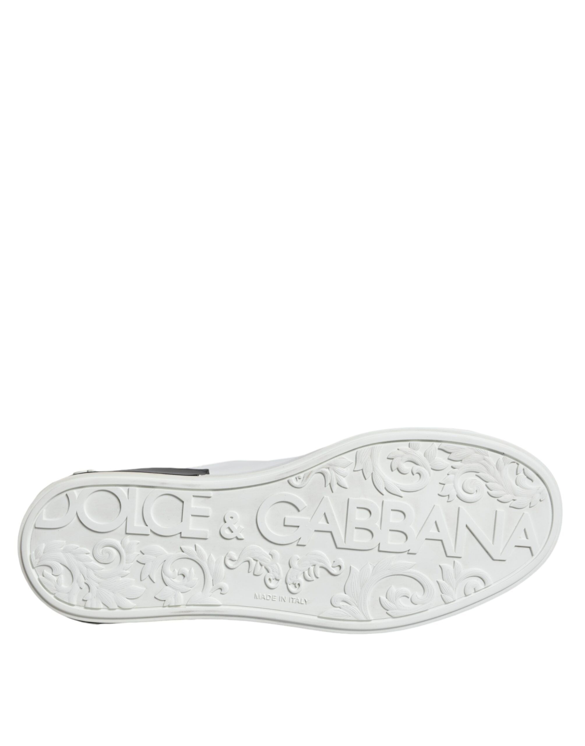 Black Leather Logo Portofino Sneaker Men's Shoes (Pre-Owned) - Dolce & Gabbana - Modalova
