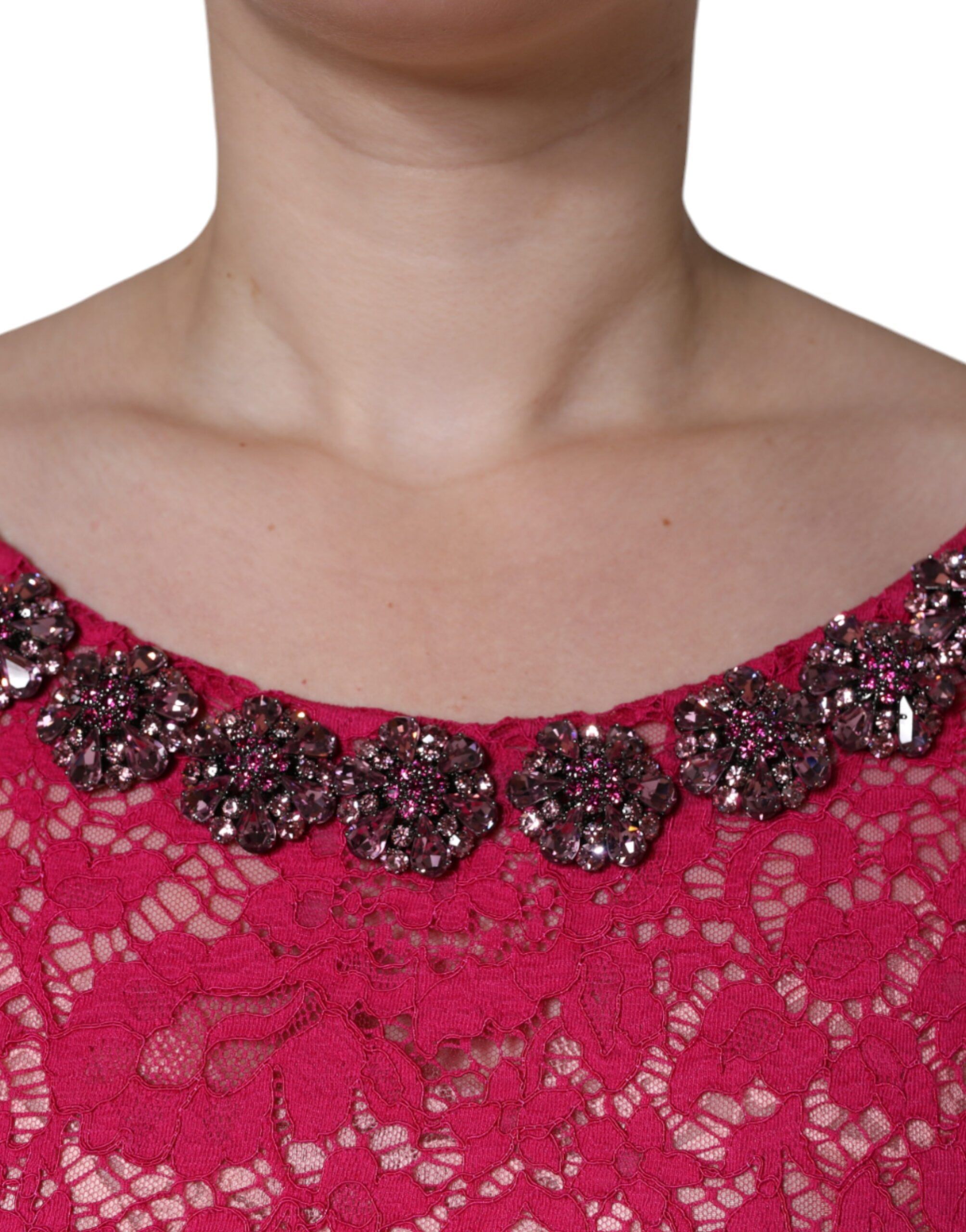 Lace Crystal Sheath Long Gown Women's Dress - Dolce & Gabbana - Modalova