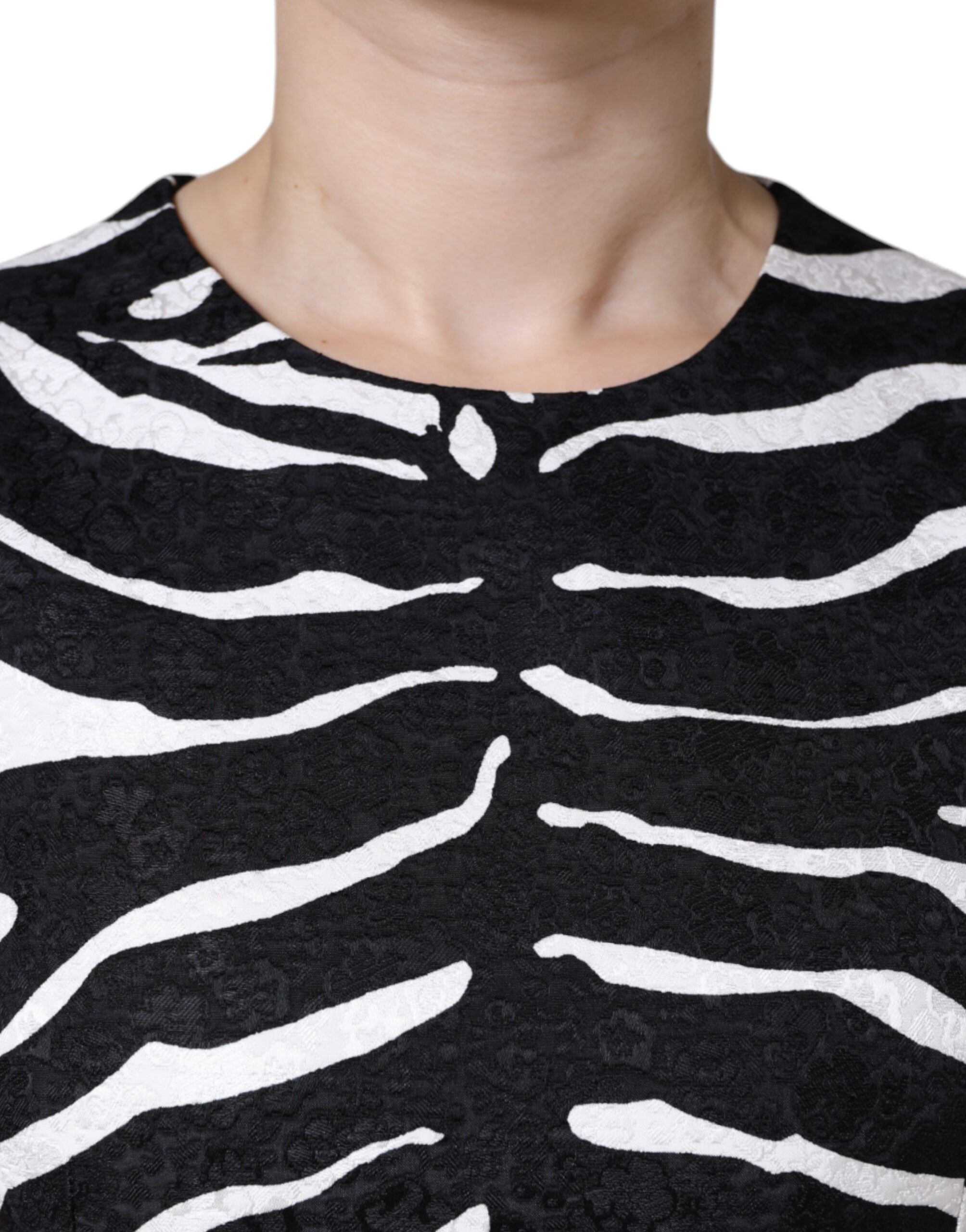 Black White Zebra A-line Sheath Mini Women's Dress - Dolce & Gabbana - Modalova