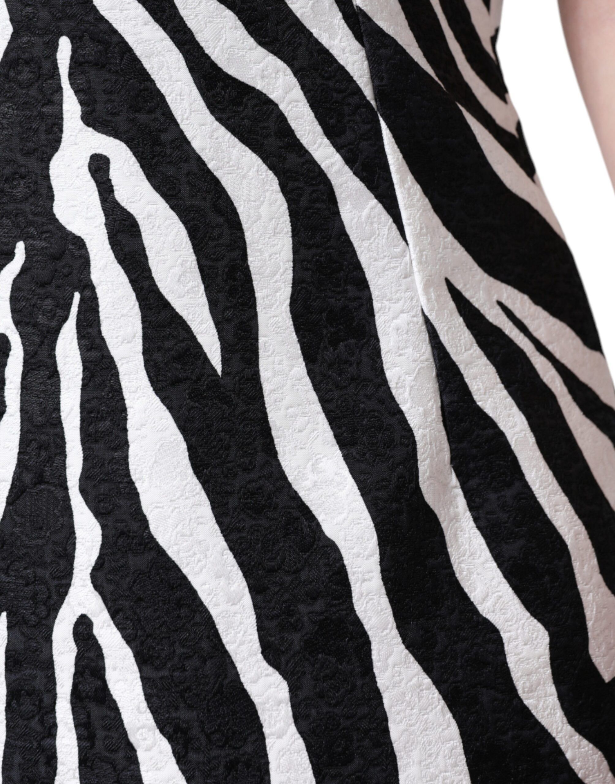 Black White Zebra A-line Sheath Mini Women's Dress - Dolce & Gabbana - Modalova