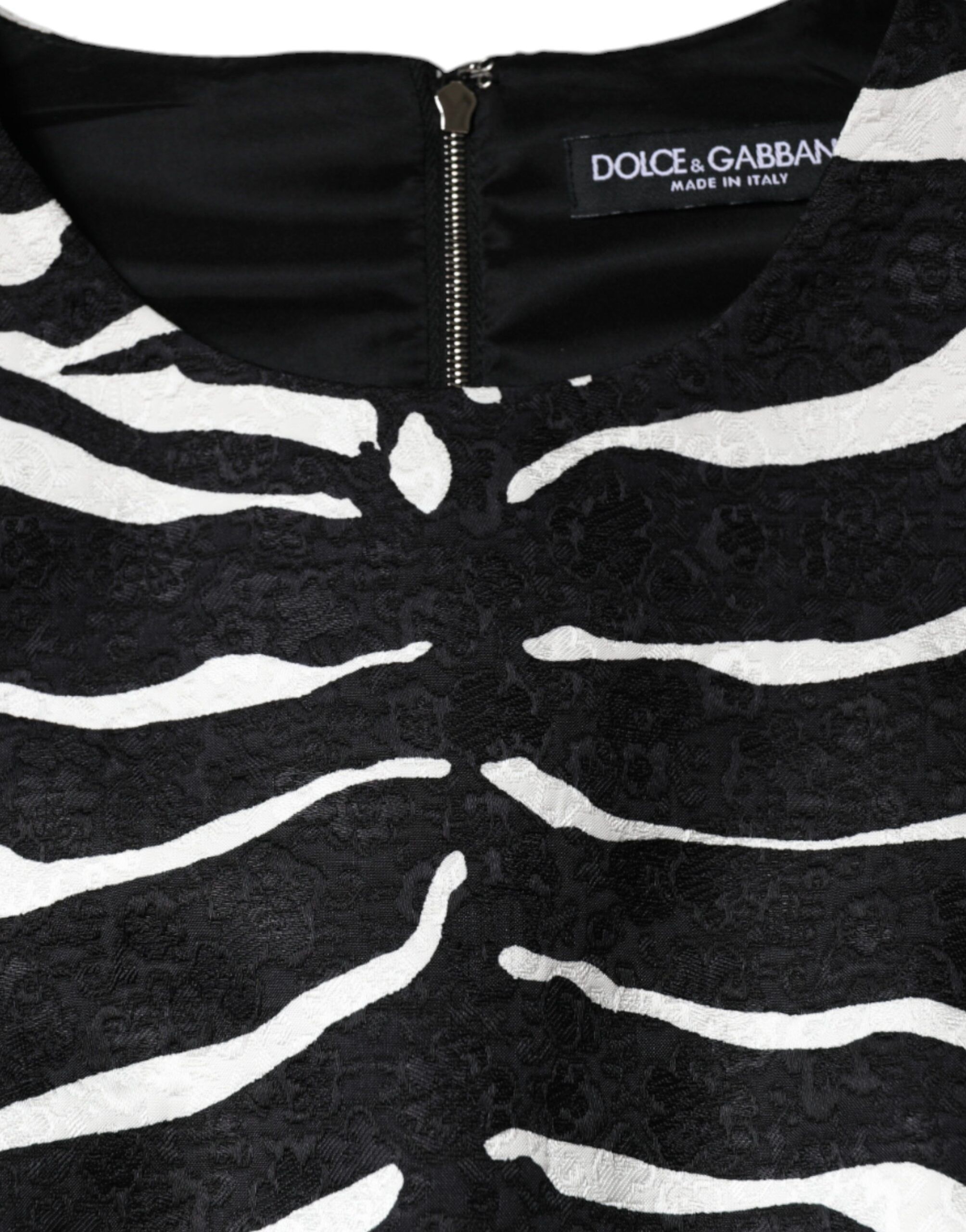 Black White Zebra A-line Sheath Mini Women's Dress - Dolce & Gabbana - Modalova