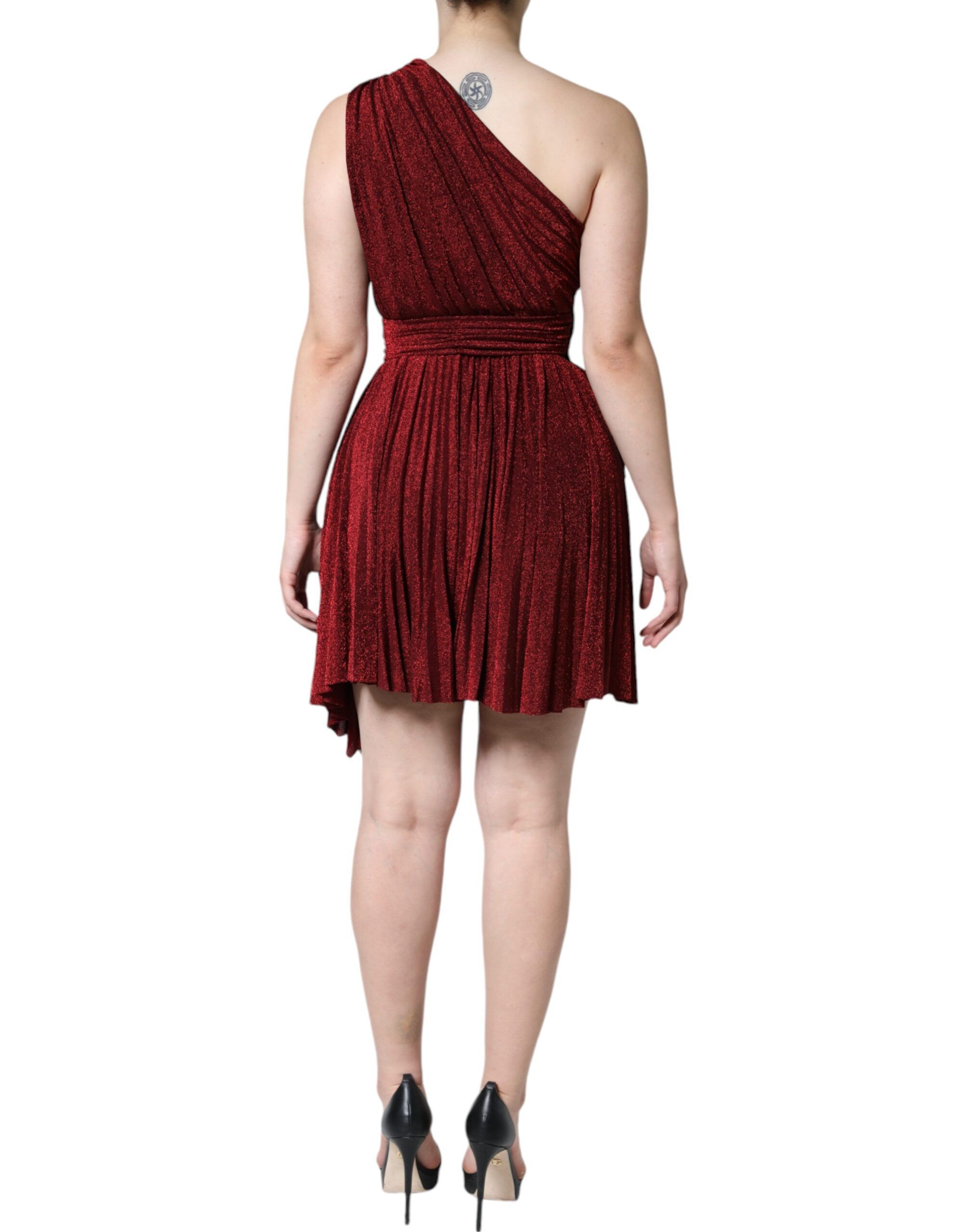 One Shoulder Pleated A-line Mini Women's Dress - Dolce & Gabbana - Modalova