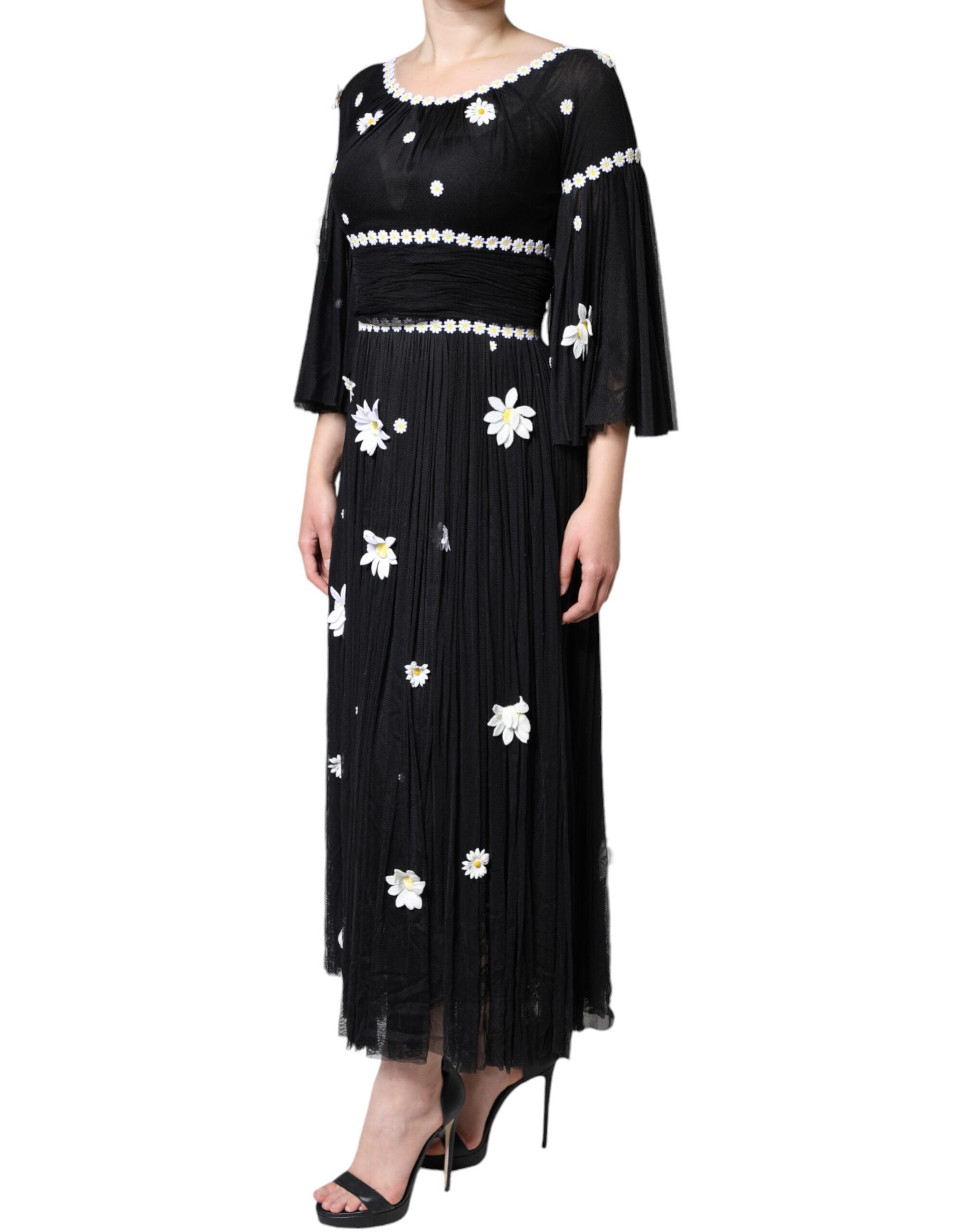 Silk Daisy A-line Long Maxi Women's Dress - Dolce & Gabbana - Modalova