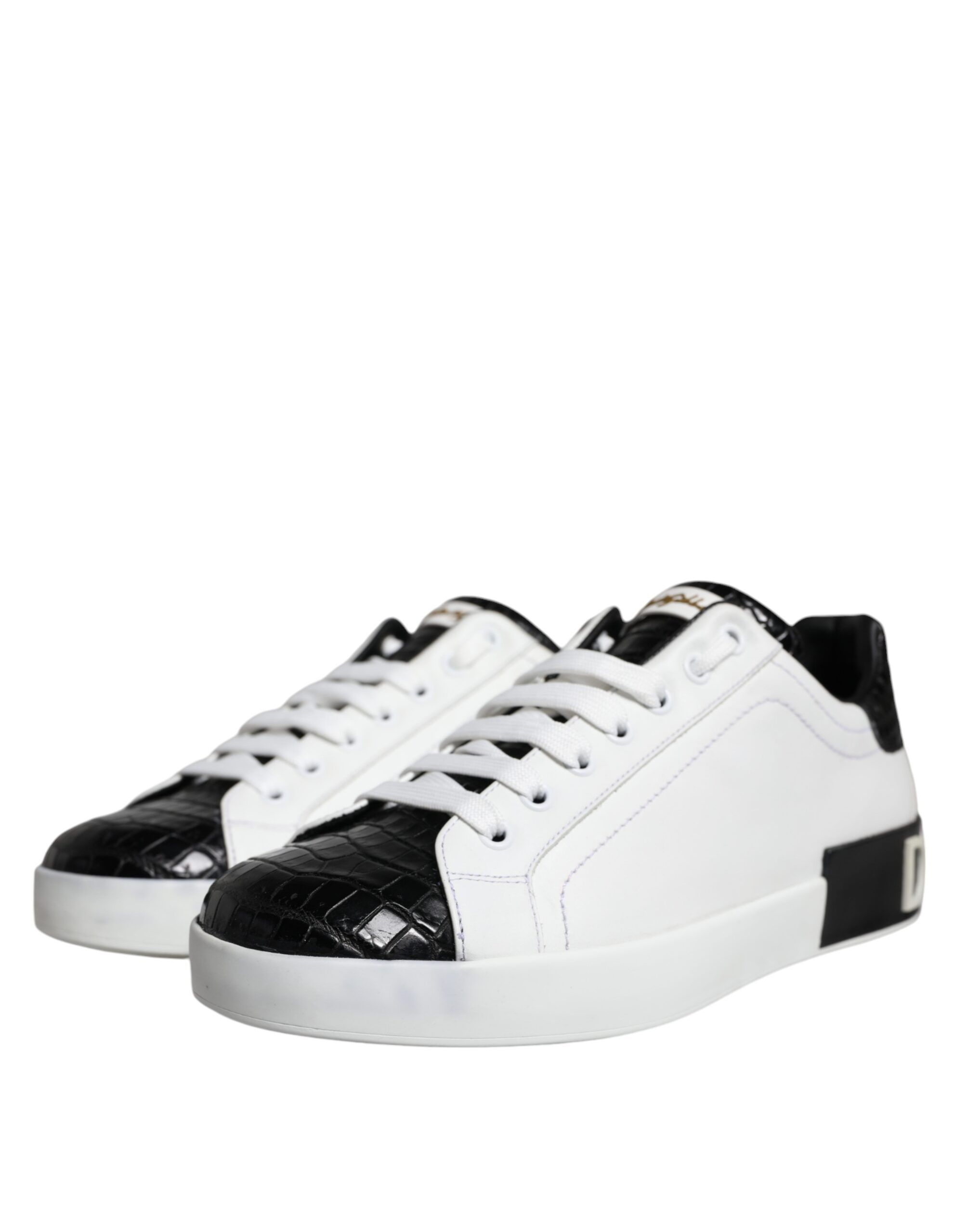 Black Leather Logo Portofino Sneaker Men's Shoes (Pre-Owned) - Dolce & Gabbana - Modalova