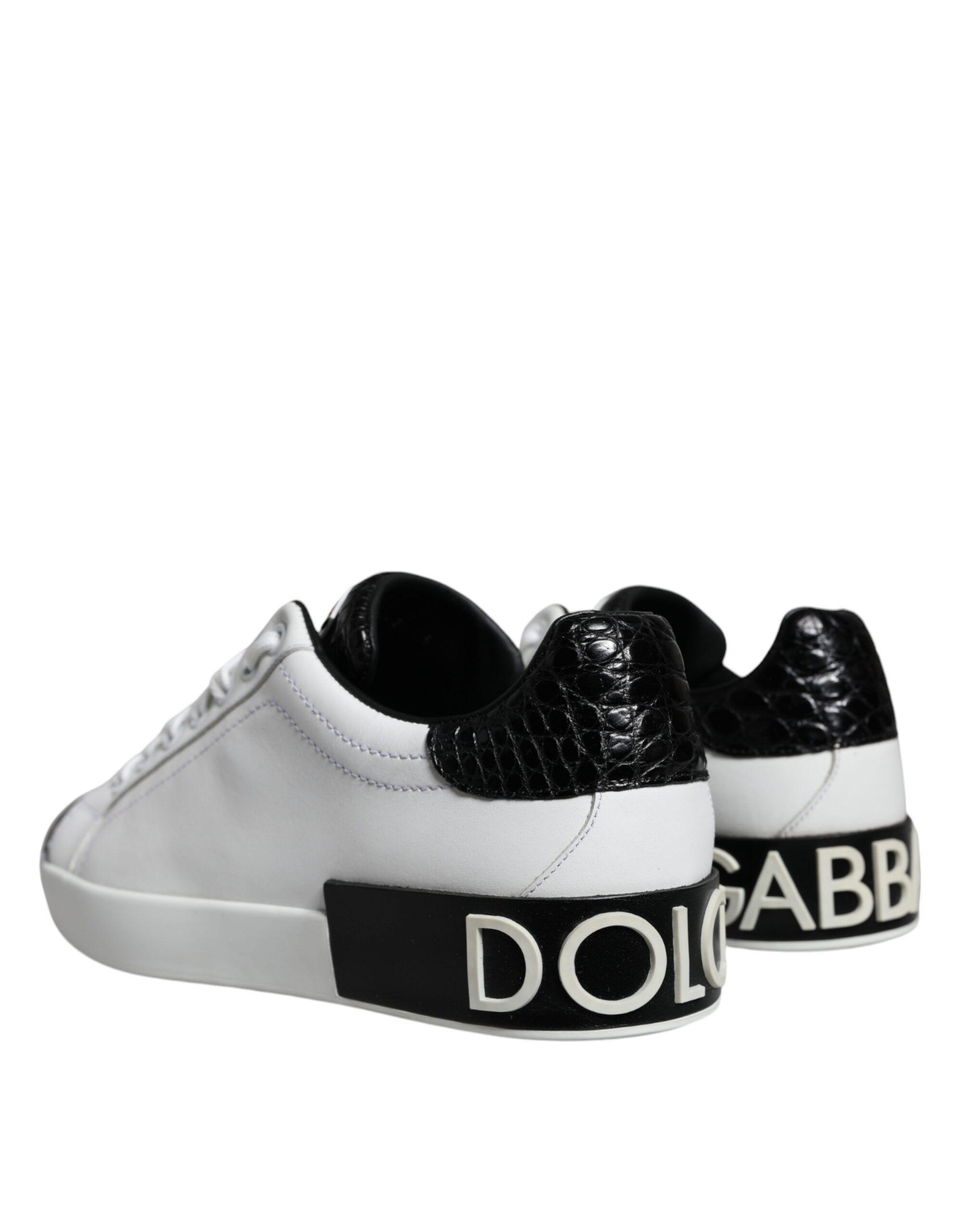 Black Leather Logo Portofino Sneaker Men's Shoes (Pre-Owned) - Dolce & Gabbana - Modalova