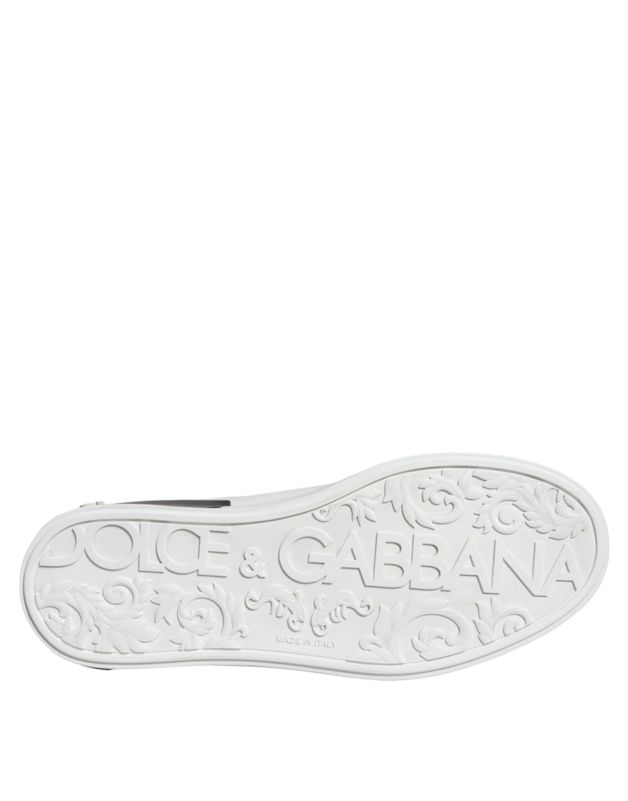 Black Leather Logo Portofino Sneaker Men's Shoes (Pre-Owned) - Dolce & Gabbana - Modalova