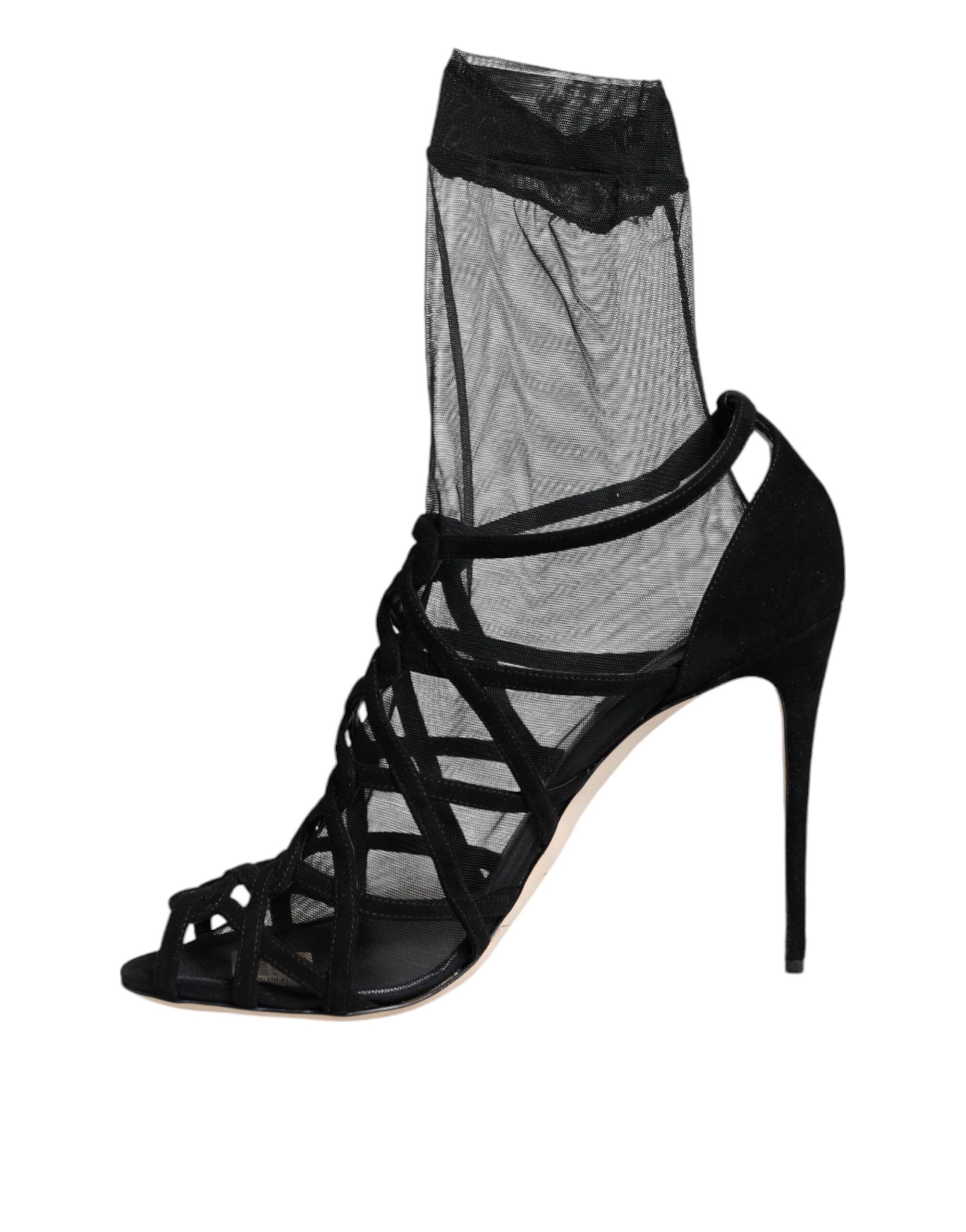 Tulle Stretch Heels Sandals Women's Shoes - Dolce & Gabbana - Modalova