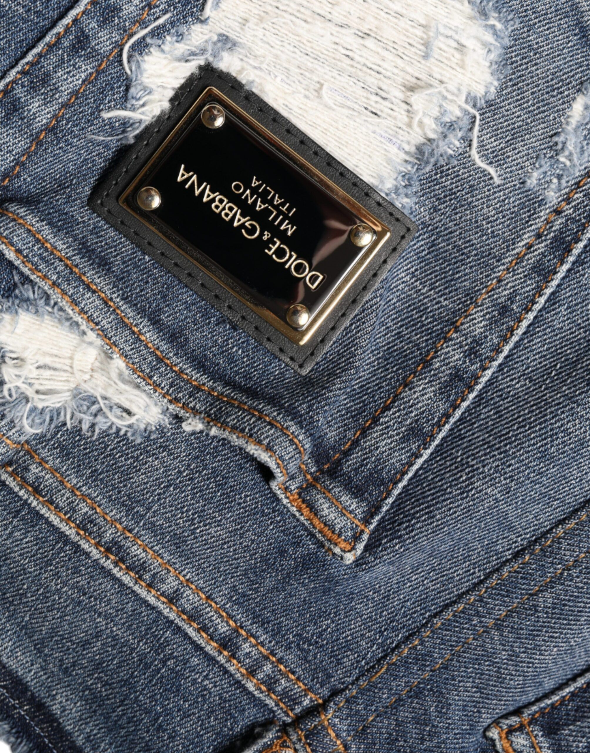 Blue Cotton Stretch Tattered Skinny Women's Jeans - Dolce & Gabbana - Modalova