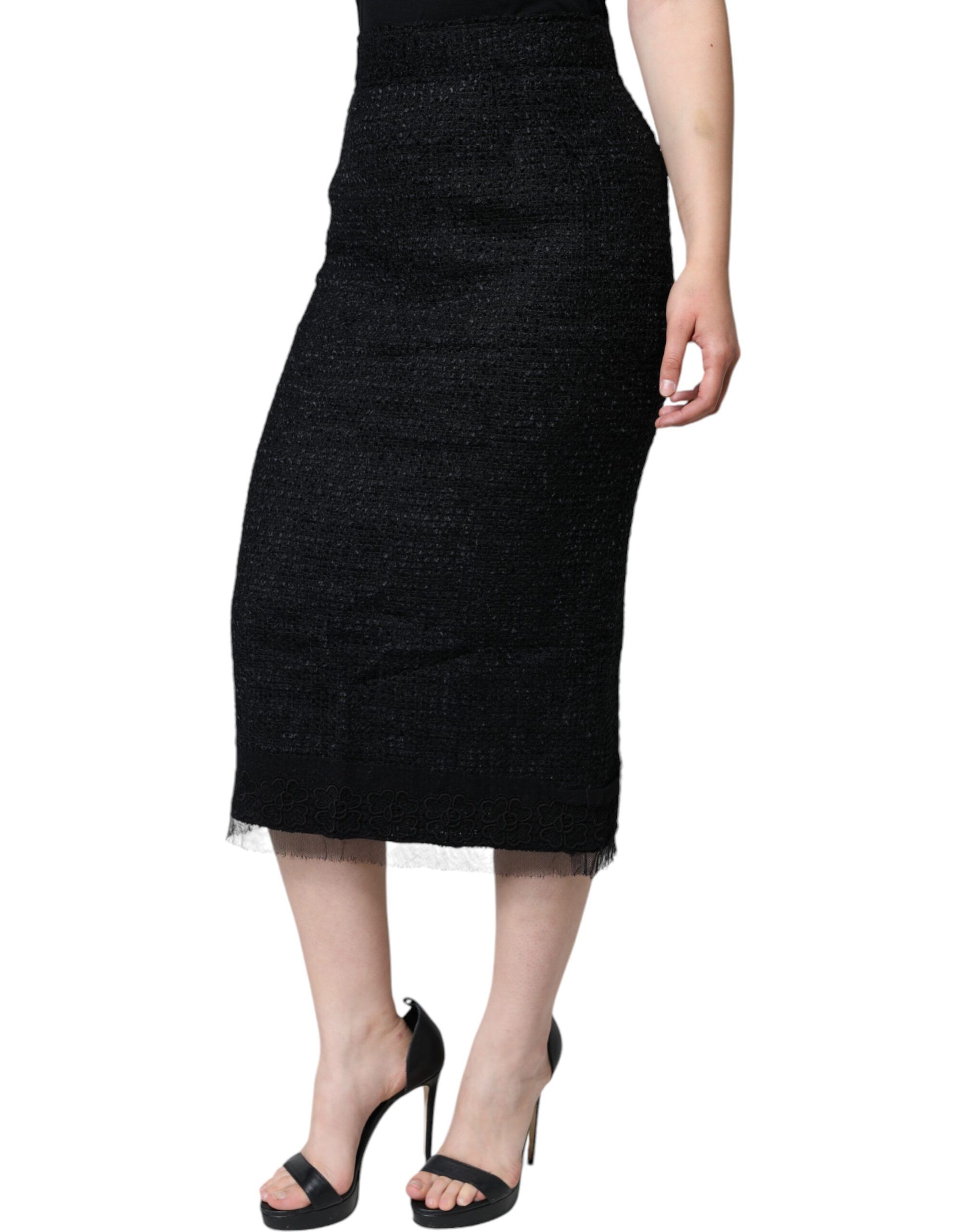 Virgin Wool Pencil Cut Midi Women's Skirt - Dolce & Gabbana - Modalova