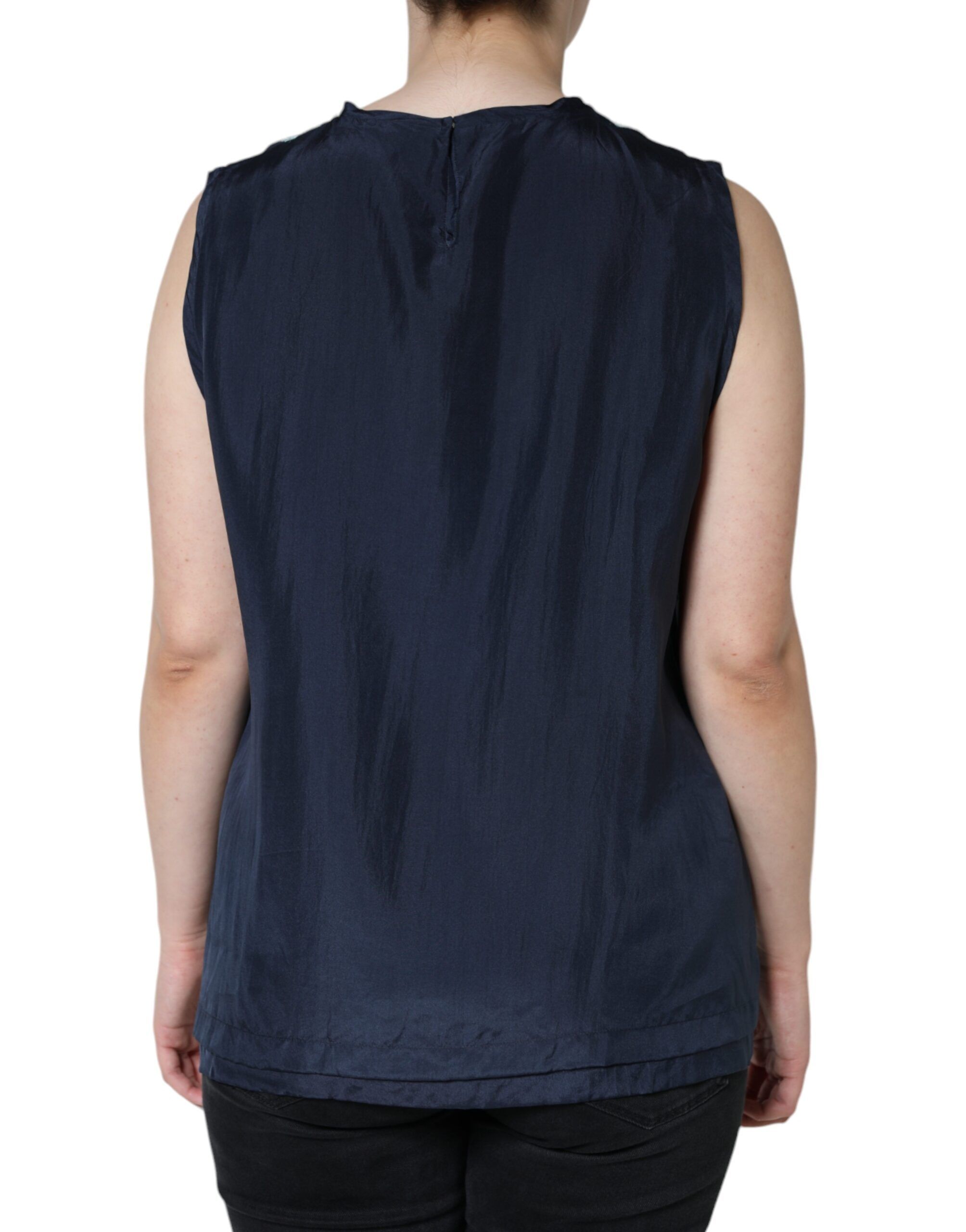 Floral Lace Silk Sleeveless Tank Women's Top (Pre-Owned) - Dolce & Gabbana - Modalova