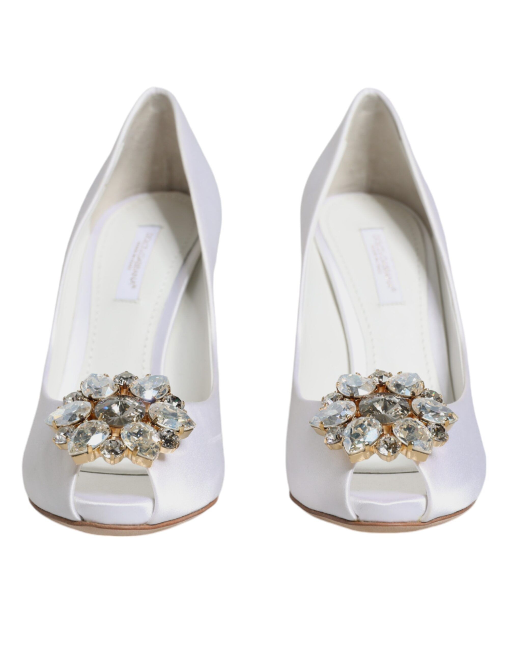 Crystals Peep Toe Satin Pumps Women's Shoes (Pre-Owned) - Dolce & Gabbana - Modalova