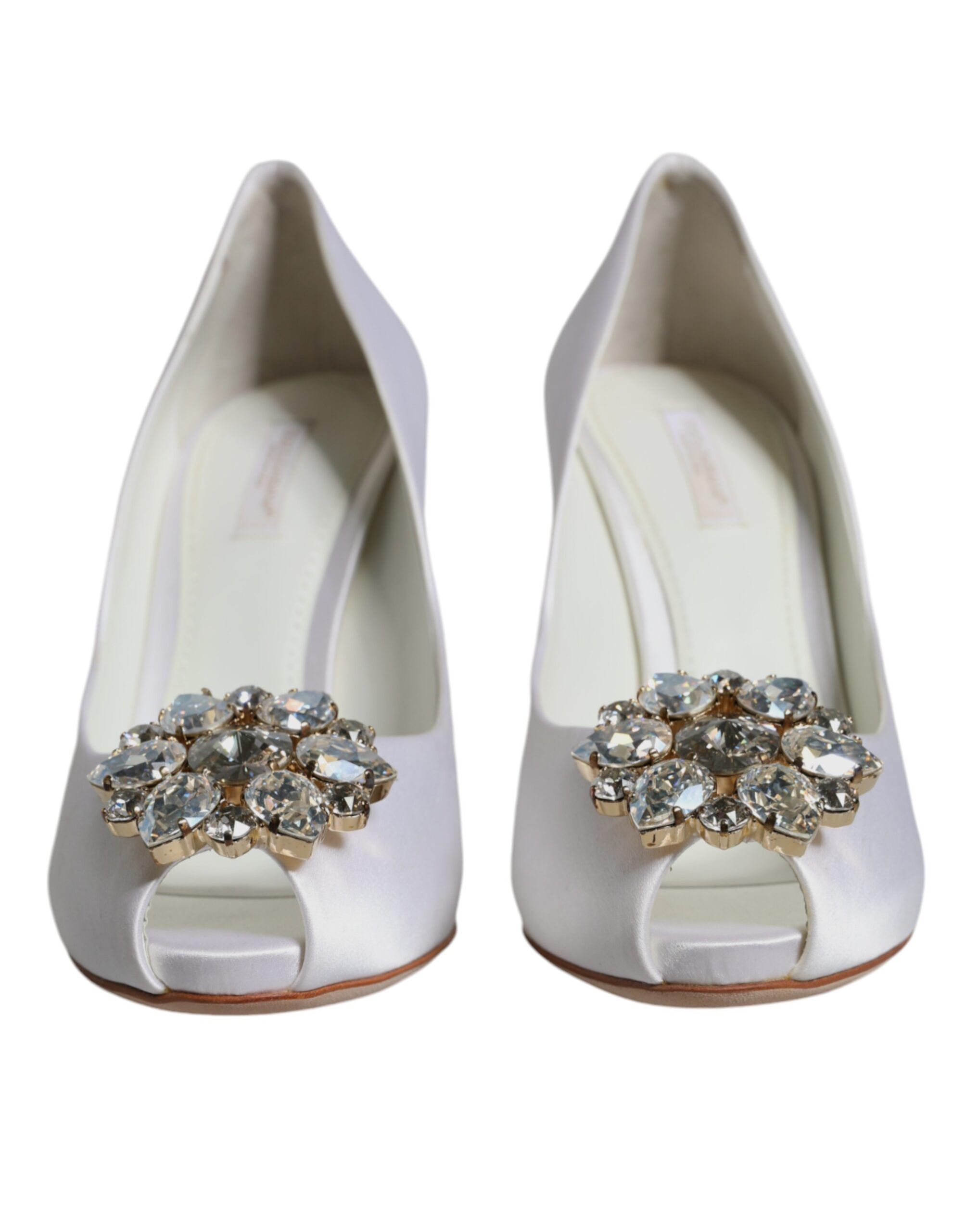 Crystals Peep Toe Satin Pumps Women's Shoes (Pre-Owned) - Dolce & Gabbana - Modalova