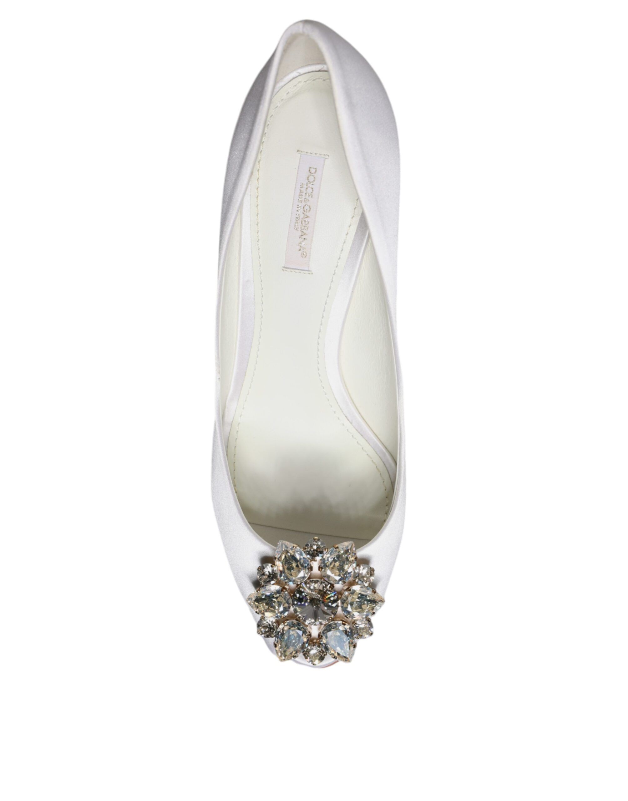 Crystals Peep Toe Satin Pumps Women's Shoes (Pre-Owned) - Dolce & Gabbana - Modalova