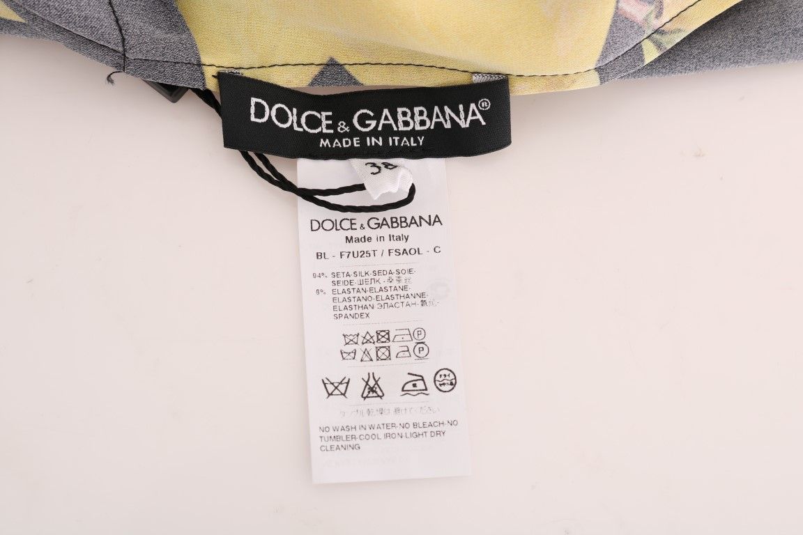 Lemon Silk Stretch Women's T-Shirt - Dolce & Gabbana - Modalova