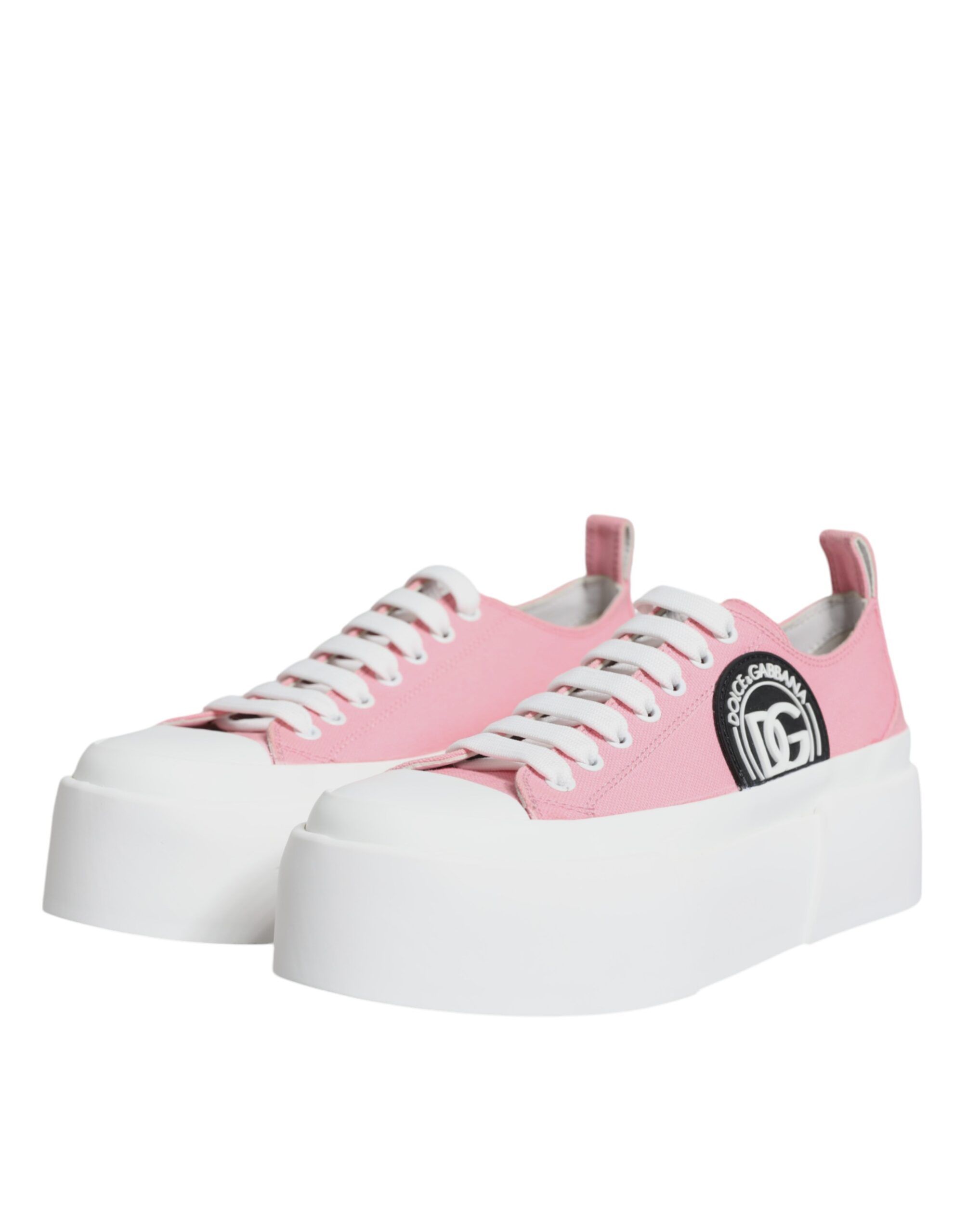 White Canvas Logo Low Top Sneakers Women's Shoes - Dolce & Gabbana - Modalova