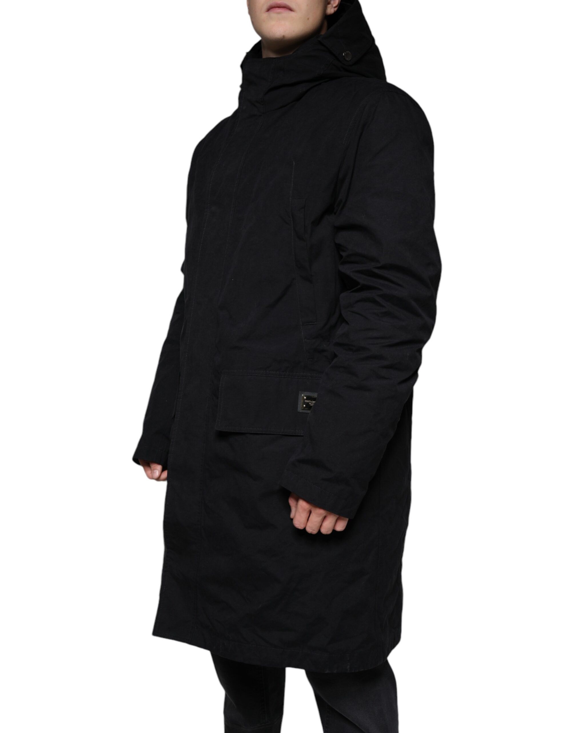 Hooded Parka Cotton Trench Coat Men's Jacket - Dolce & Gabbana - Modalova