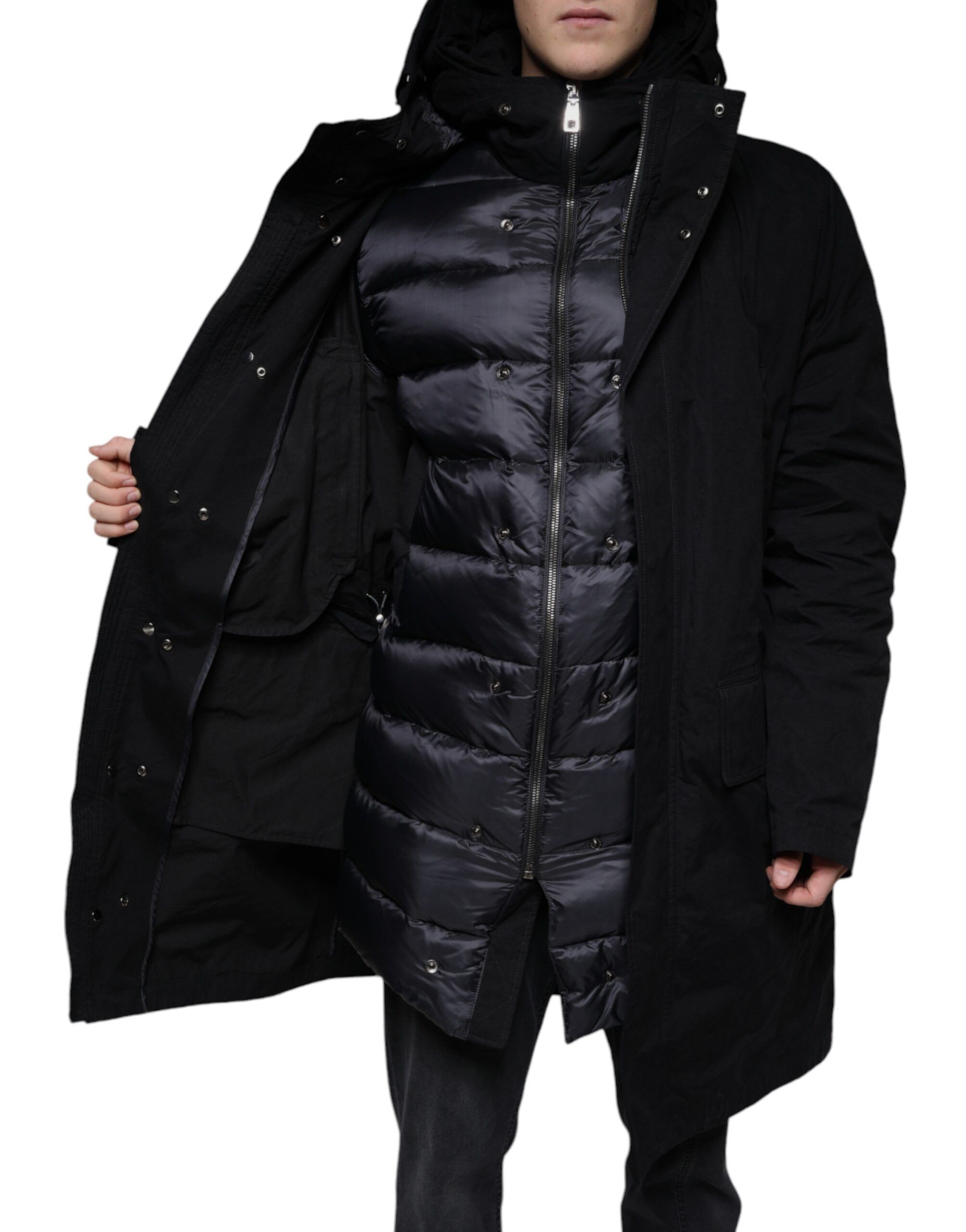 Hooded Parka Cotton Trench Coat Men's Jacket - Dolce & Gabbana - Modalova