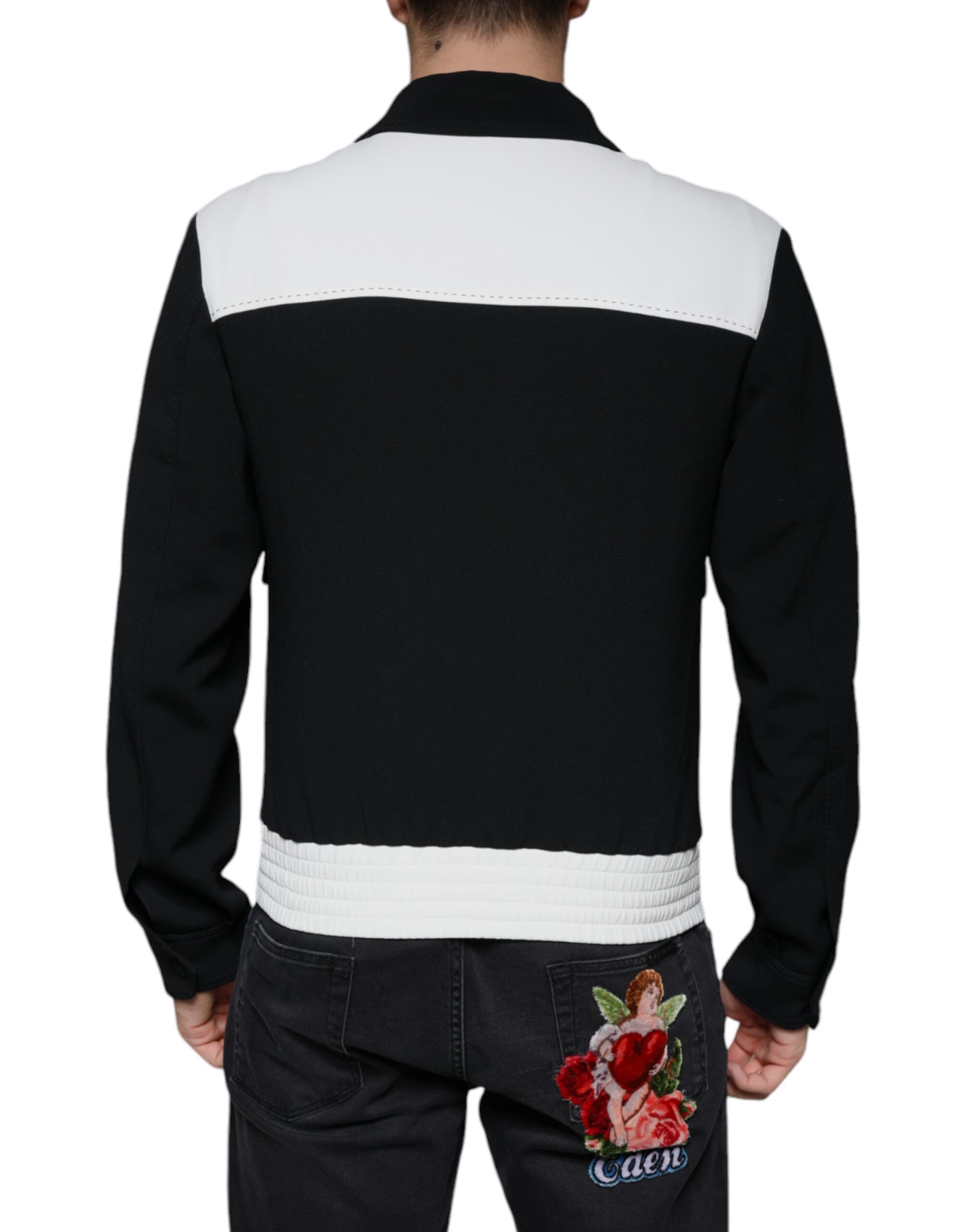 Black White DG Crown Full Zip Blouson Men's Jacket (Pre-Owned) - Dolce & Gabbana - Modalova