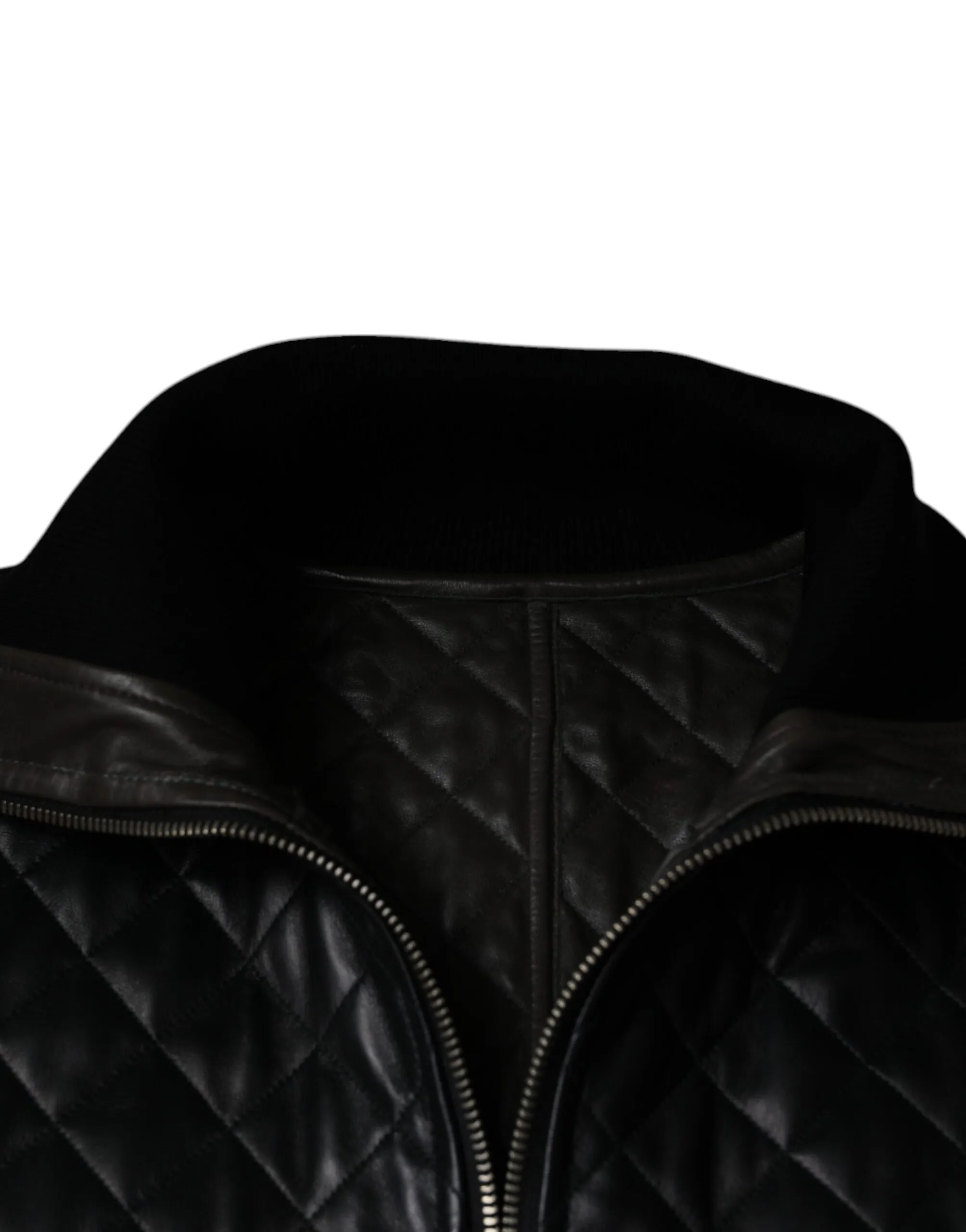 Calf Leather Quilted Full Zip Men's Jacket (Pre-Owned) - Dolce & Gabbana - Modalova