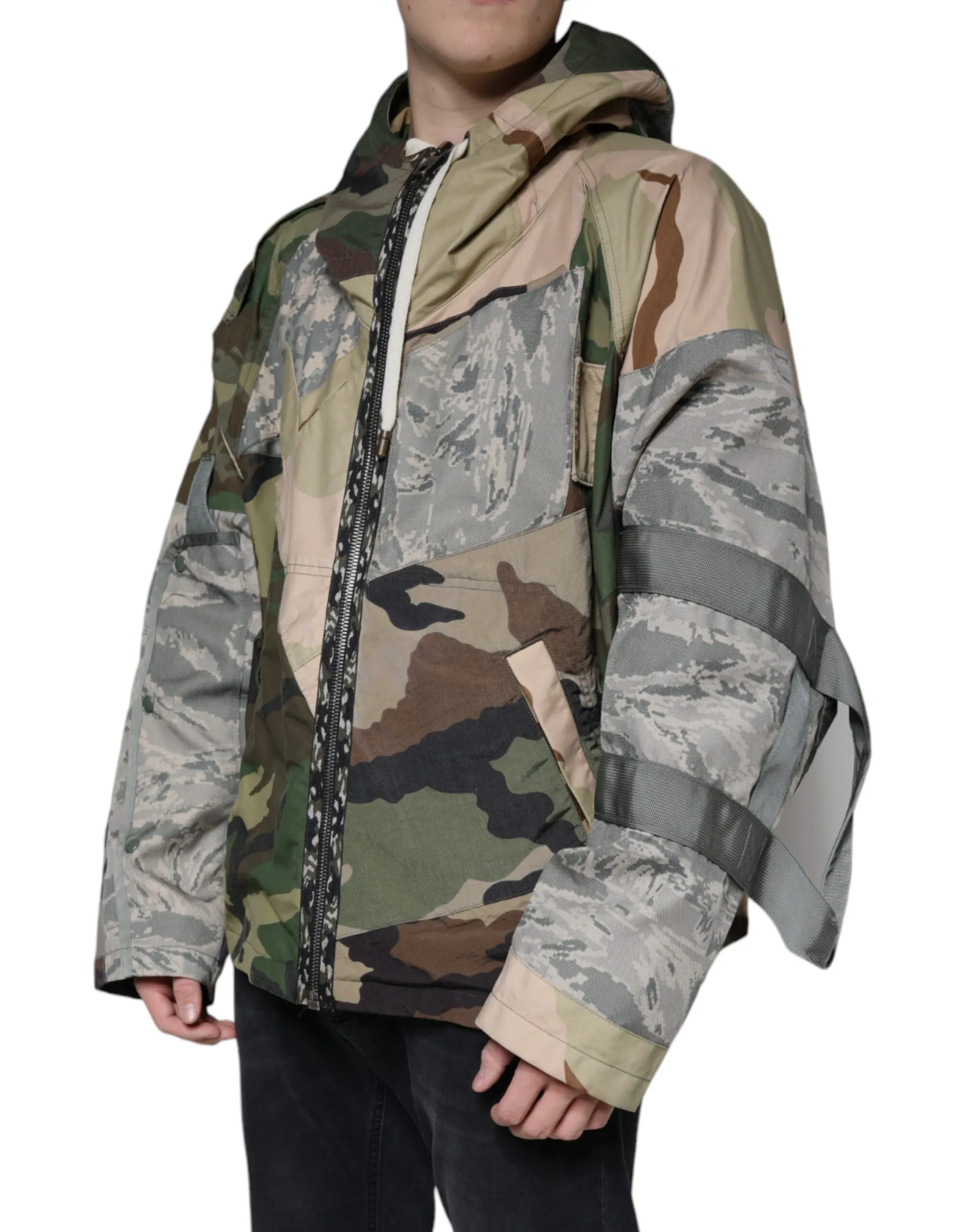 Camouflage Full Zip Hooded Men's Jacket (Pre-Owned) - Dolce & Gabbana - Modalova