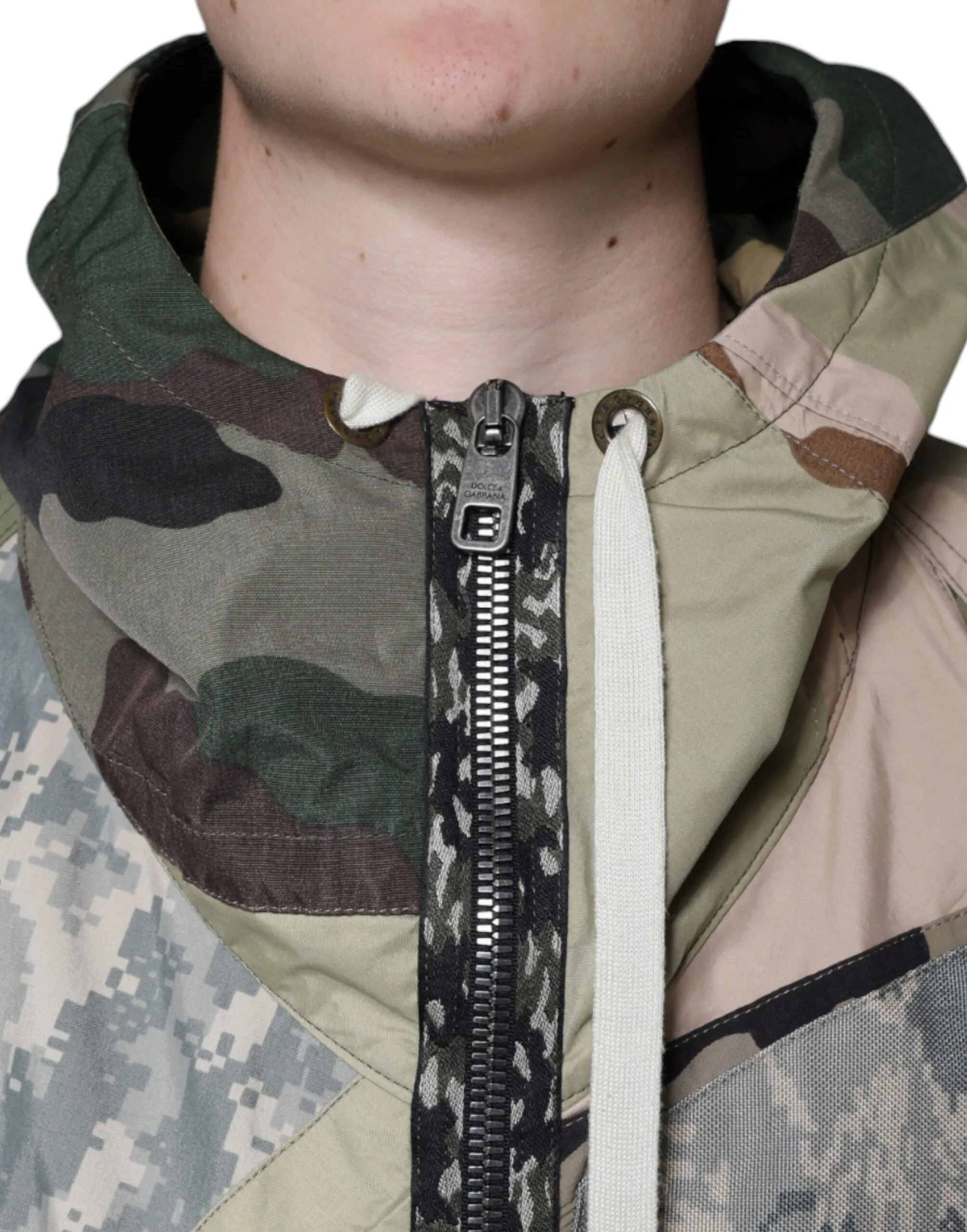 Camouflage Full Zip Hooded Men's Jacket (Pre-Owned) - Dolce & Gabbana - Modalova