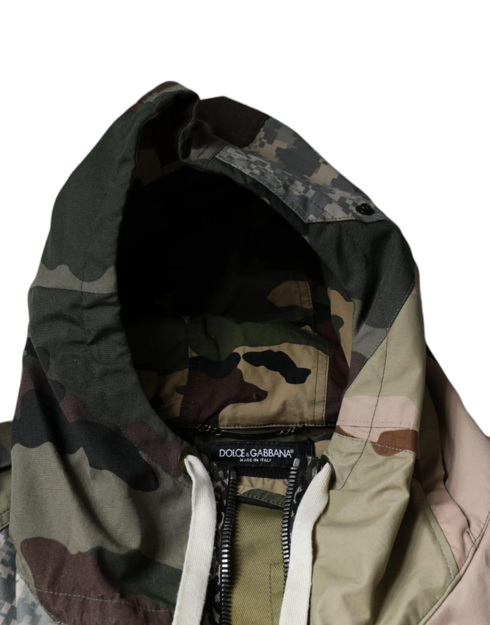 Camouflage Full Zip Hooded Men's Jacket (Pre-Owned) - Dolce & Gabbana - Modalova