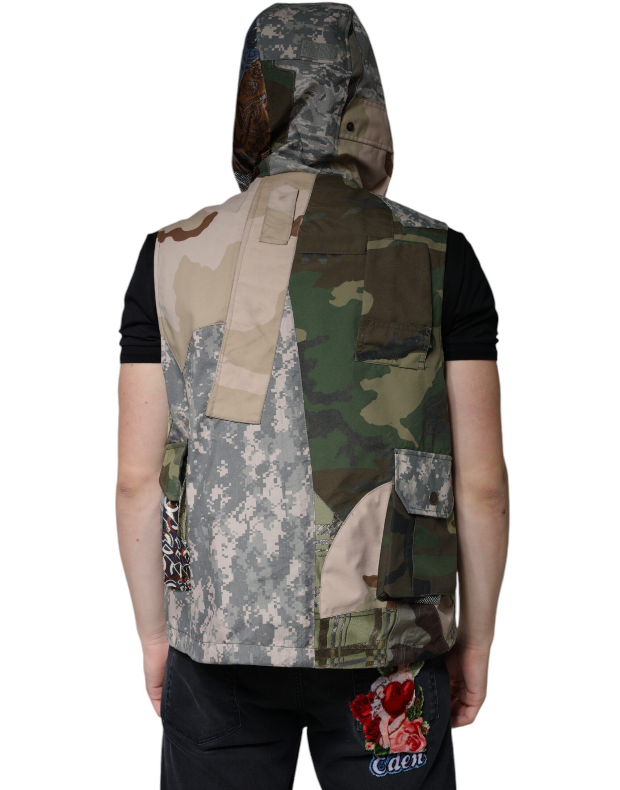 Patchwork Hooded Vest Men's Jacket - Dolce & Gabbana - Modalova