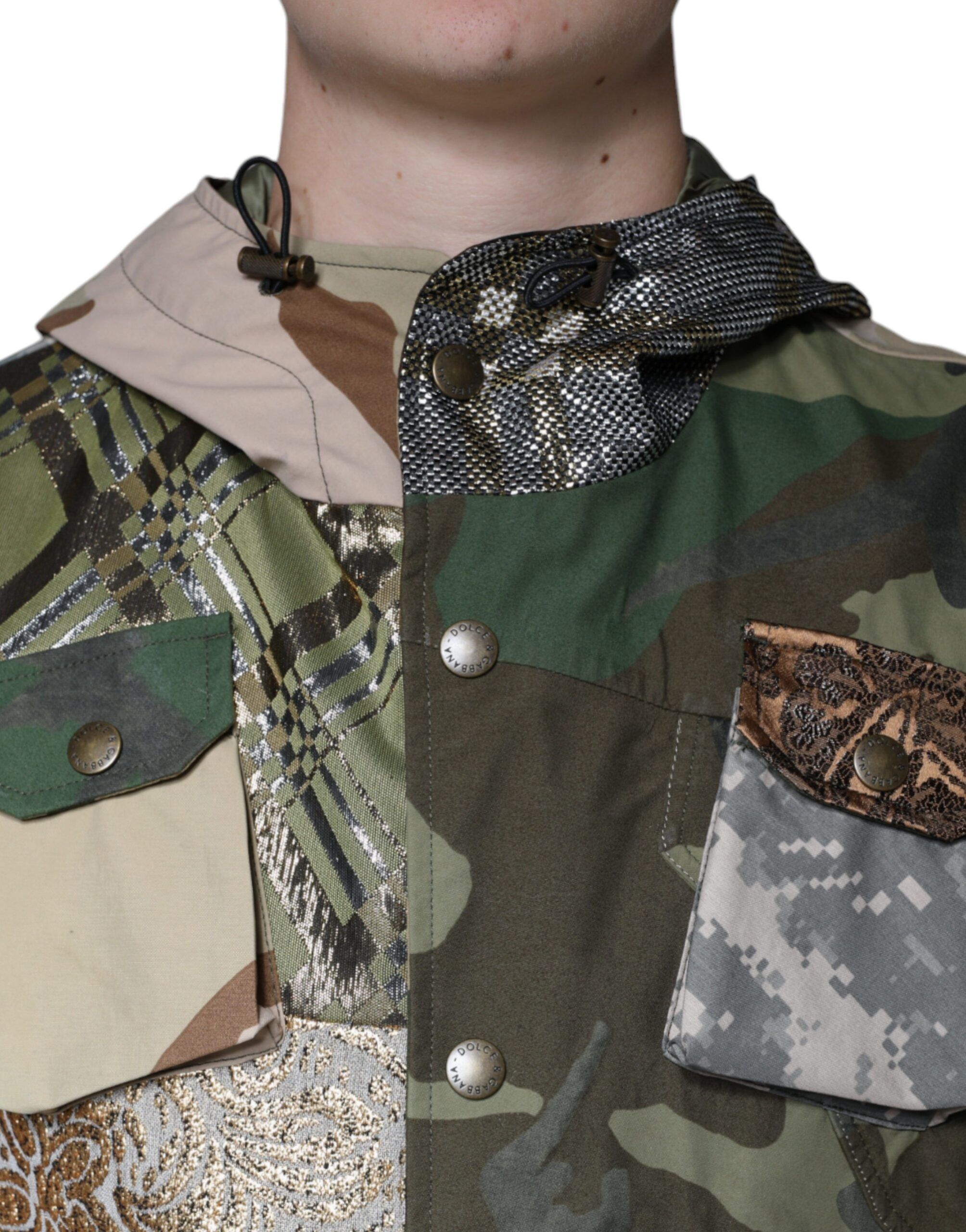 Patchwork Hooded Vest Men's Jacket - Dolce & Gabbana - Modalova