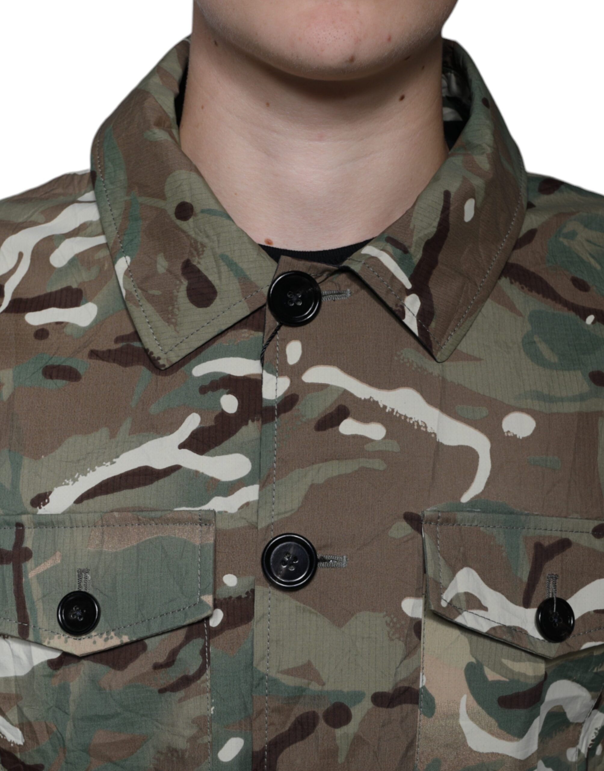 Camouflage Collared Coat Men's Jacket (Pre-Owned) - Dolce & Gabbana - Modalova